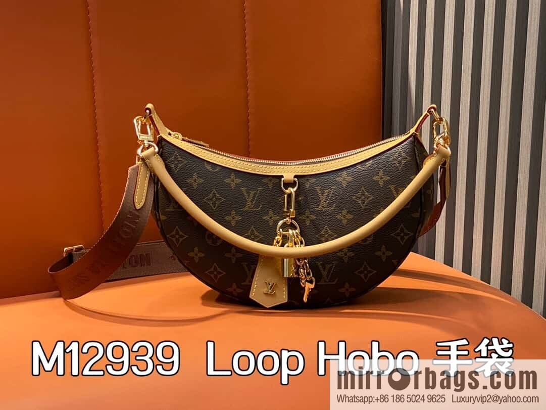 [Boutique‑grade] M12939 presbyopia, moon bag series Loop Hobo handbag