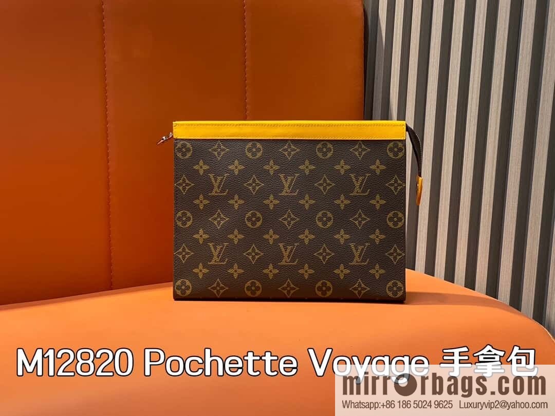 [Boutique‑grade] M12820 old flower yellow, handbag clutch series M61692 + versatile Pochette Voyage clutch bag
