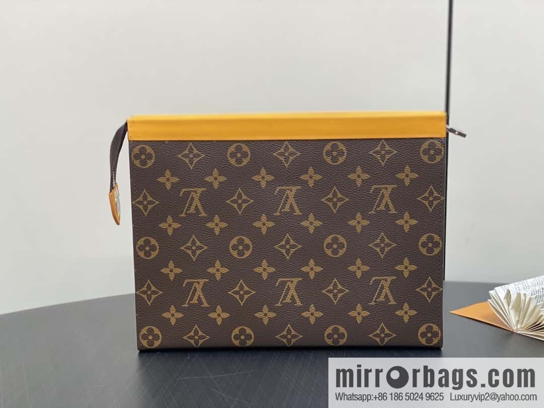 [Boutique‑grade] M12820 old flower yellow, handbag clutch series M61692 + versatile Pochette Voyage clutch bag