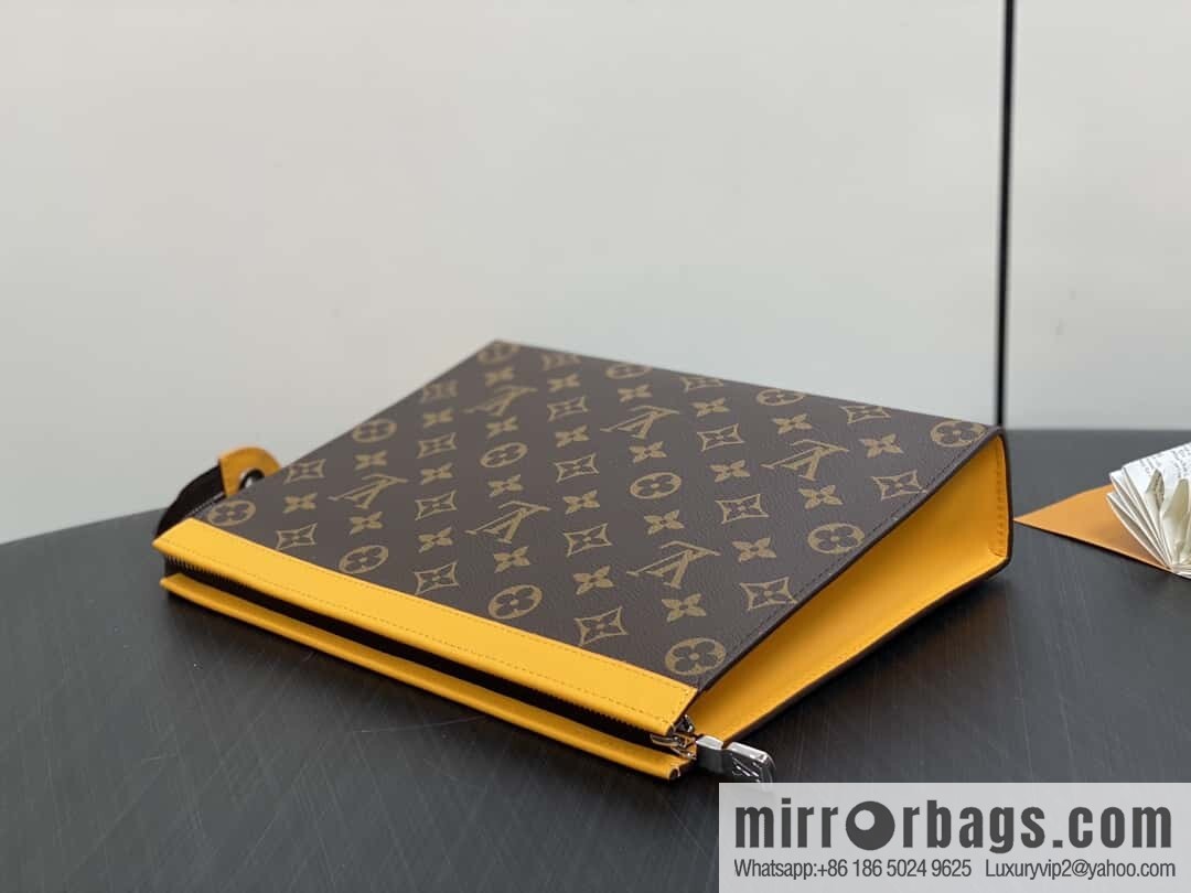 [Boutique‑grade] M12820 old flower yellow, handbag clutch series M61692 + versatile Pochette Voyage clutch bag