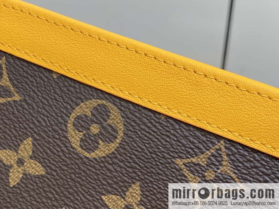 [Boutique‑grade] M12820 old flower yellow, handbag clutch series M61692 + versatile Pochette Voyage clutch bag