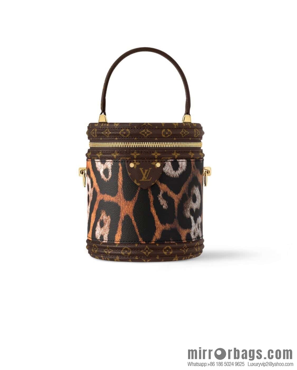 [Boutique‑grade] M13846 leopard print, drum bag, fortune bag VANITY handbag
