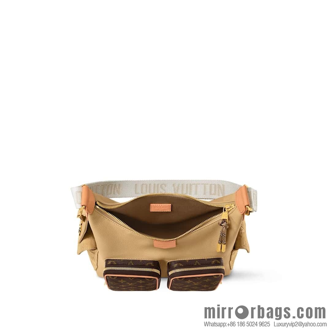[Boutique‑grade] M12697 presbyopia brown, men's bag messenger bag series HOBO CARGO handbag