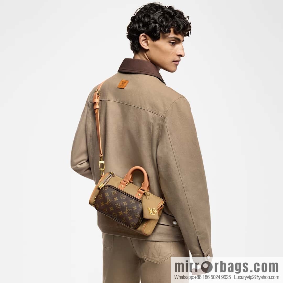 [Boutique‑grade] M12627 presbyopia brown, men's bag pillow bag keepall series, this Keepall Bandoulière 25 handbag