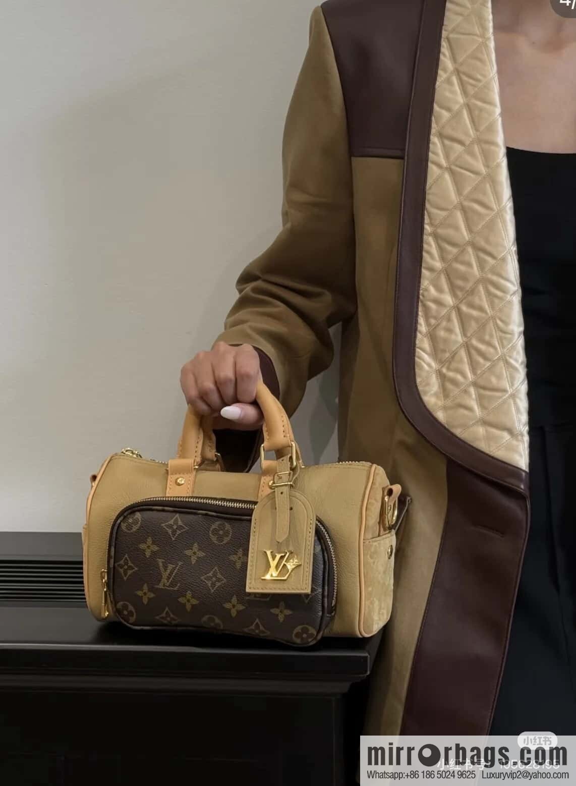 [Boutique‑grade] M12627 presbyopia brown, men's bag pillow bag keepall series, this Keepall Bandoulière 25 handbag