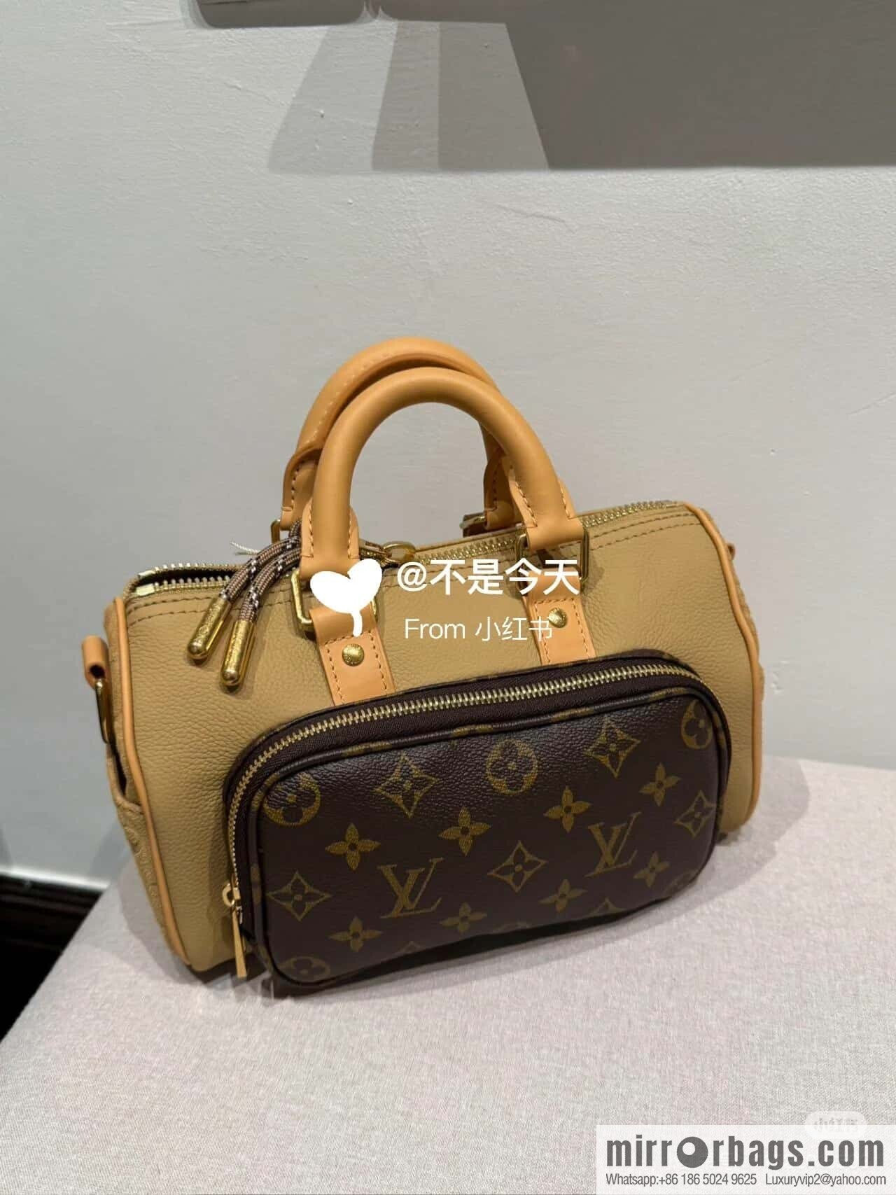 [Boutique‑grade] M12627 presbyopia brown, men's bag pillow bag keepall series, this Keepall Bandoulière 25 handbag