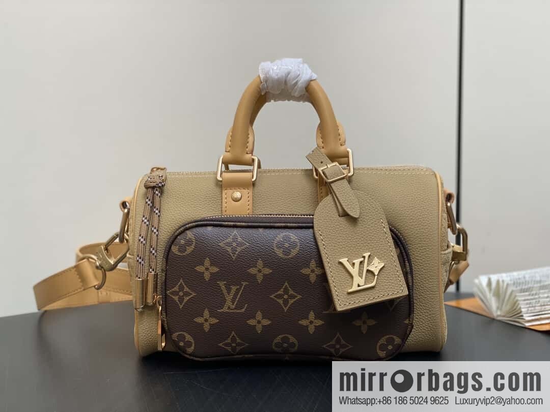 [Boutique‑grade] M12627 presbyopia brown, men's bag pillow bag keepall series, this Keepall Bandoulière 25 handbag