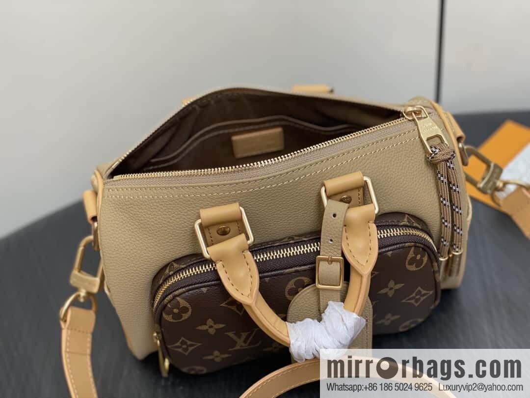 [Boutique‑grade] M12627 presbyopia brown, men's bag pillow bag keepall series, this Keepall Bandoulière 25 handbag