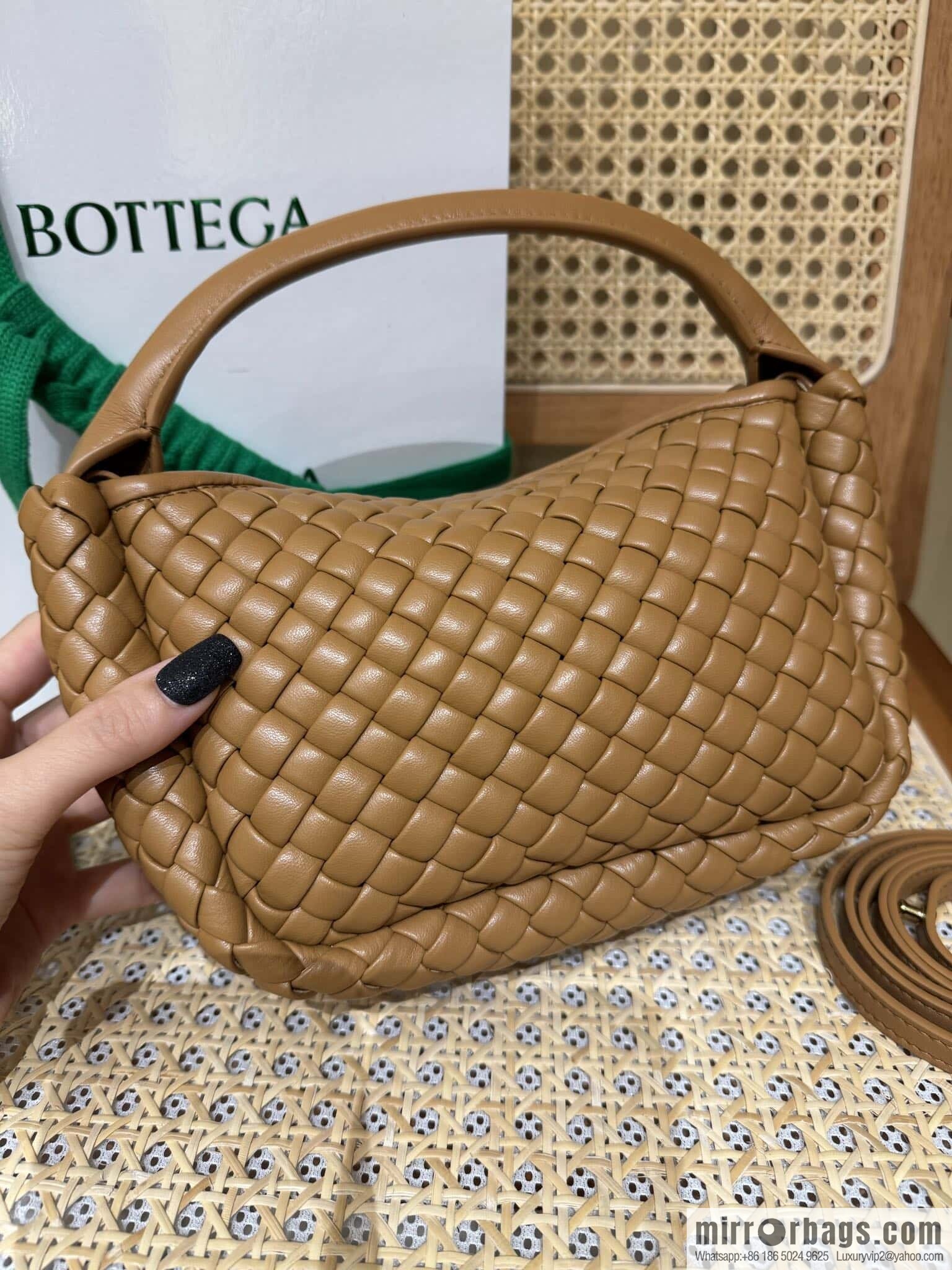 BV Small Cobble Handbag 805739 Caramel Color