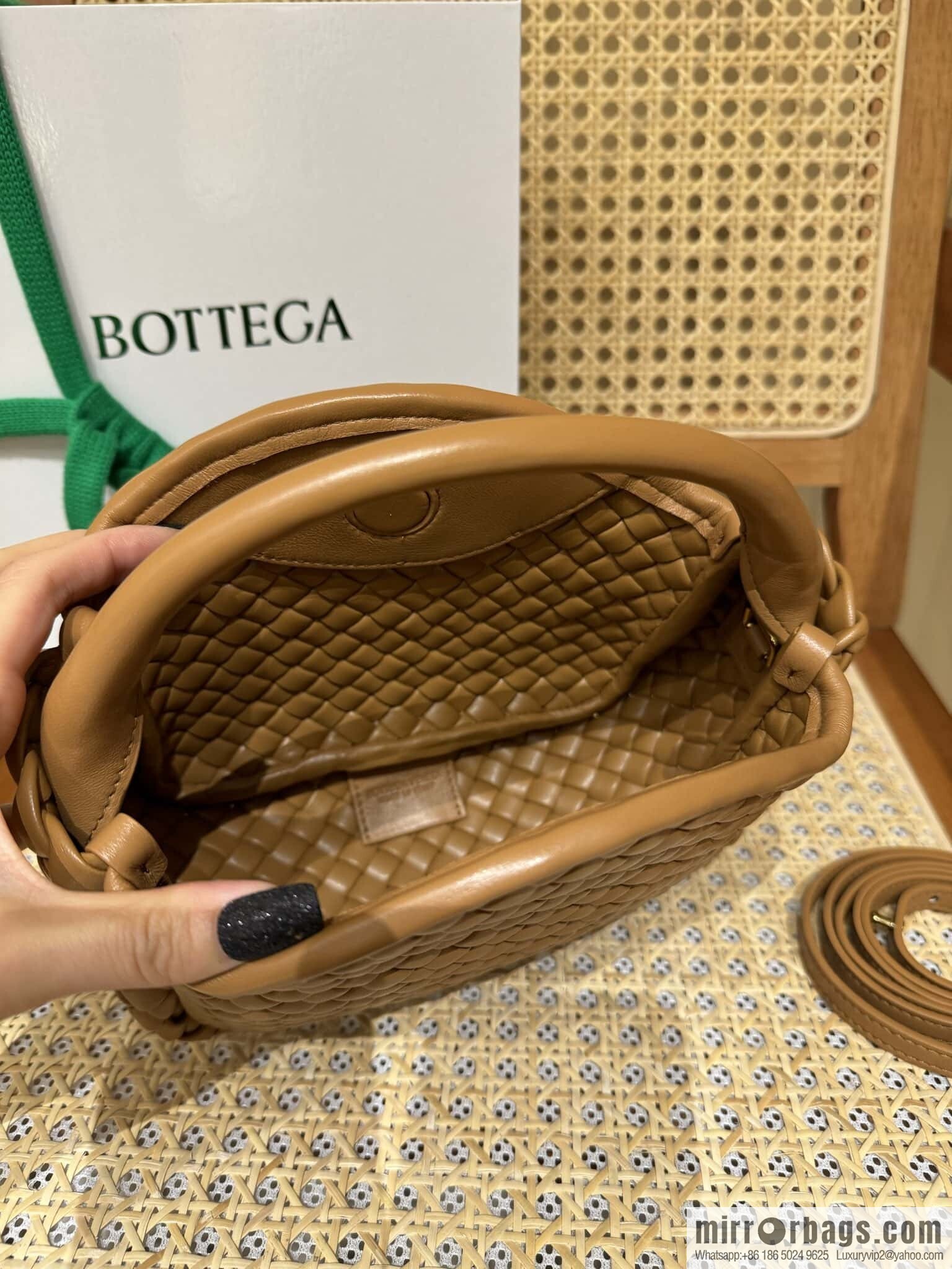 BV Small Cobble Handbag 805739 Caramel Color