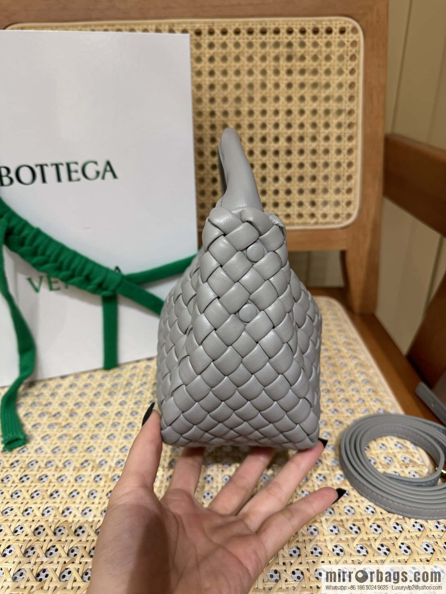 BV Small Cobble Handbag 805739 Silver Grey