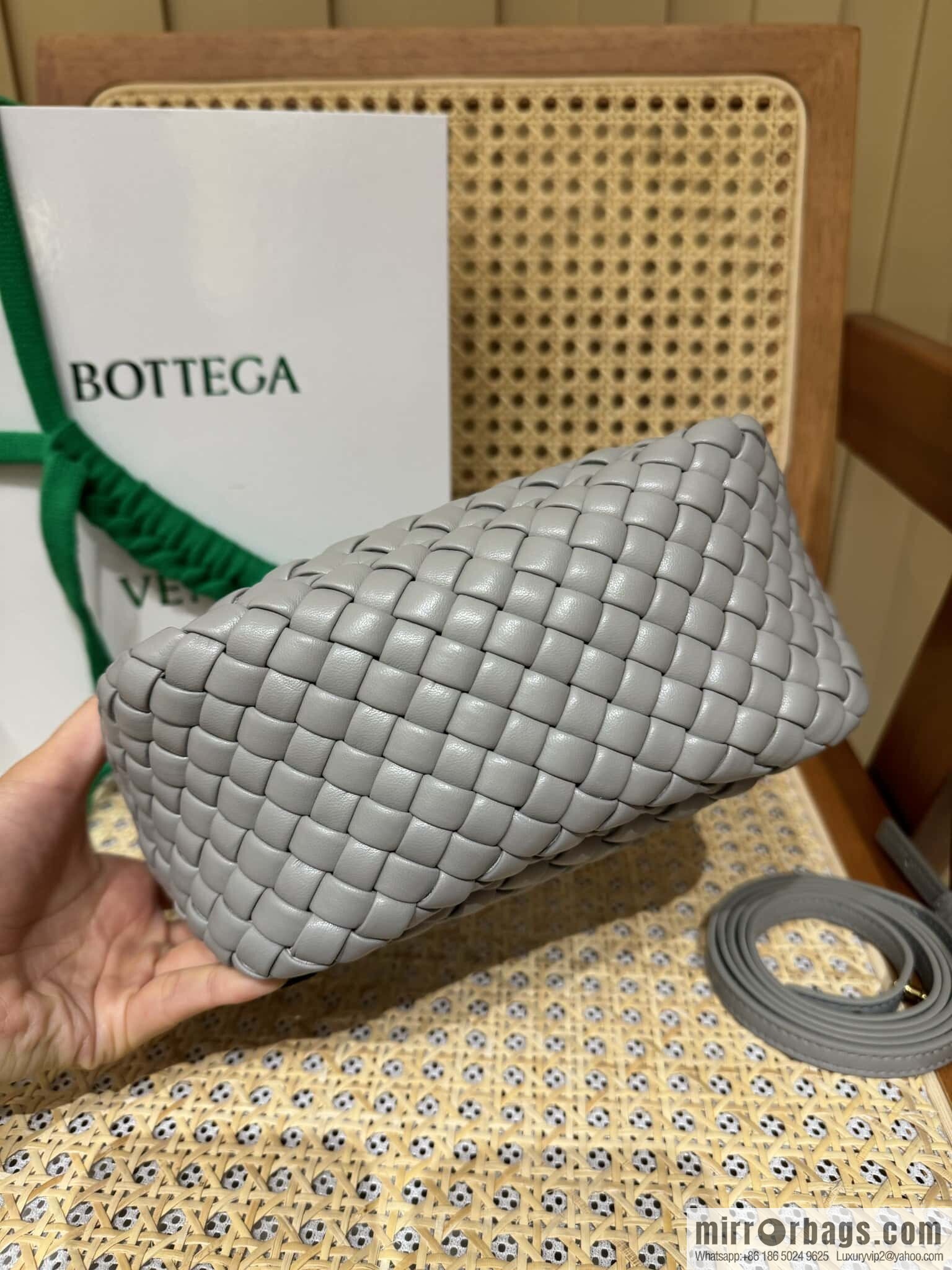 BV Small Cobble Handbag 805739 Silver Grey