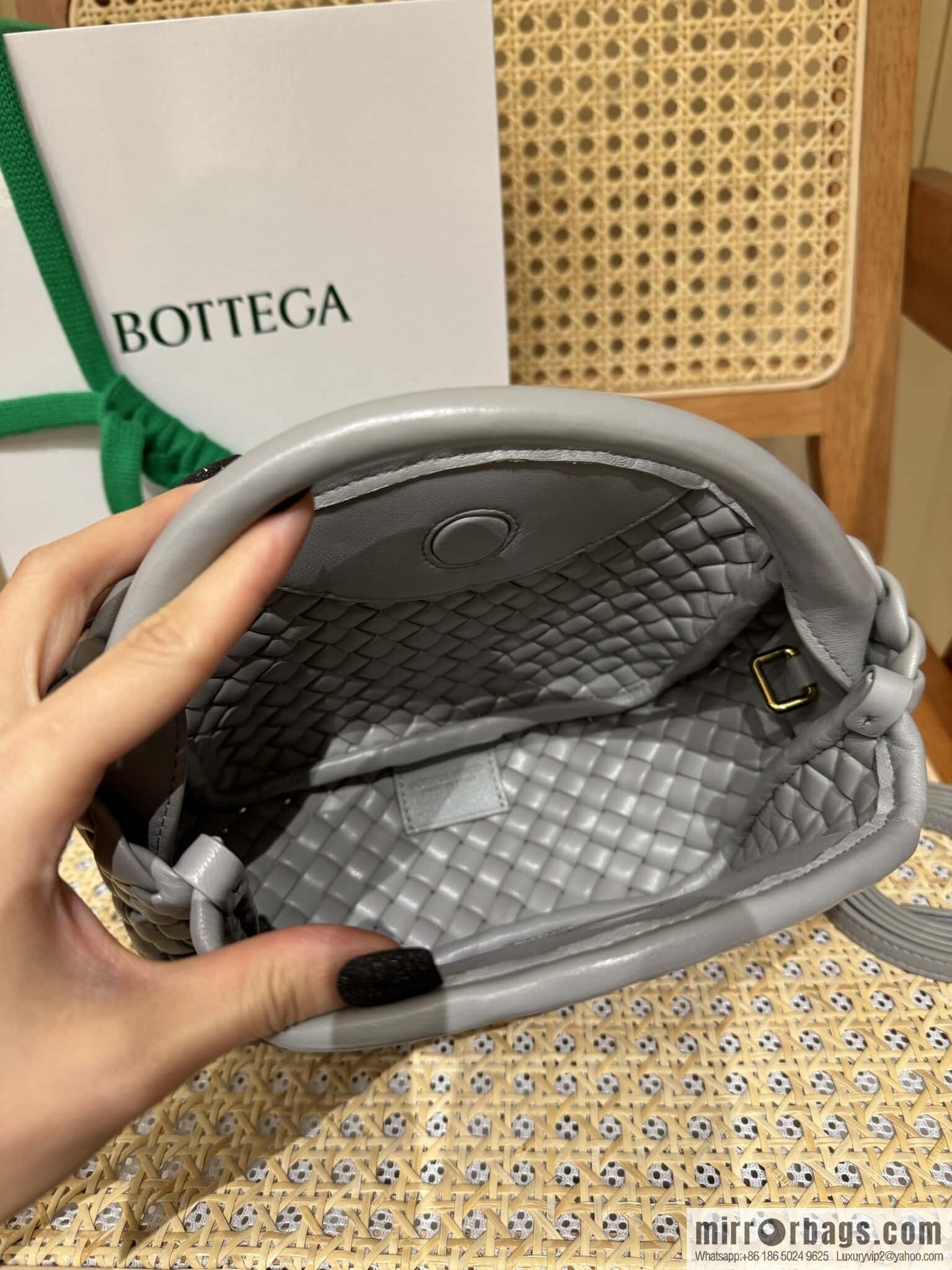 BV Small Cobble Handbag 805739 Silver Grey
