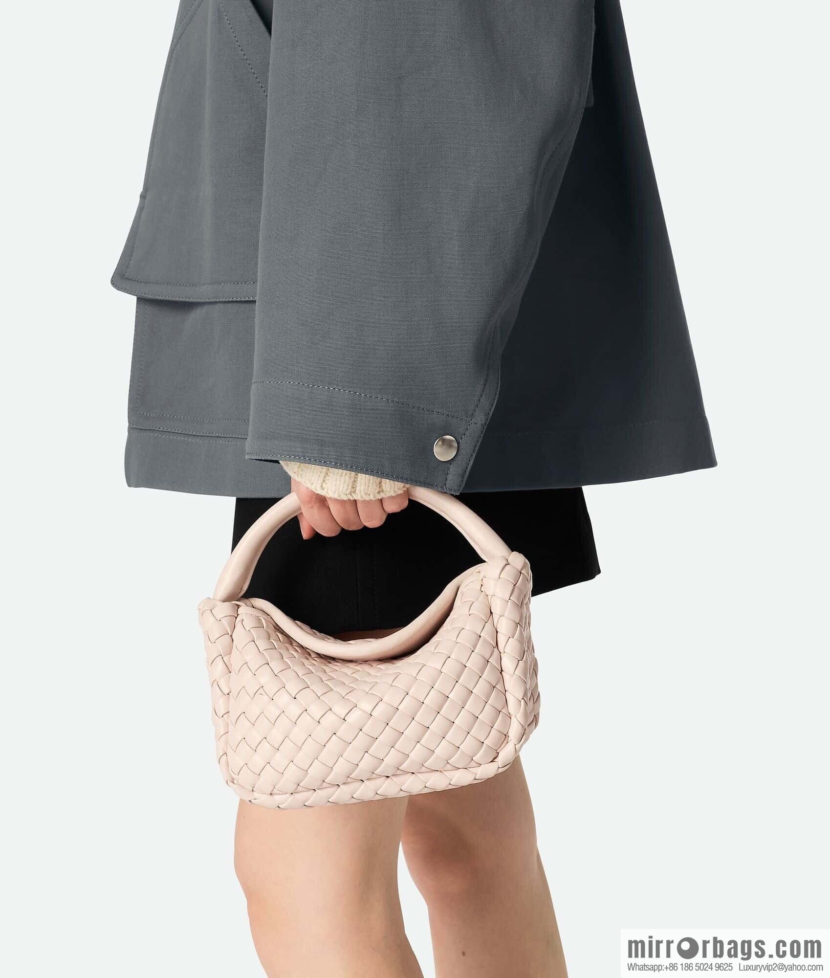 BV Small Cobble Handbag 805739 Embossed Powder