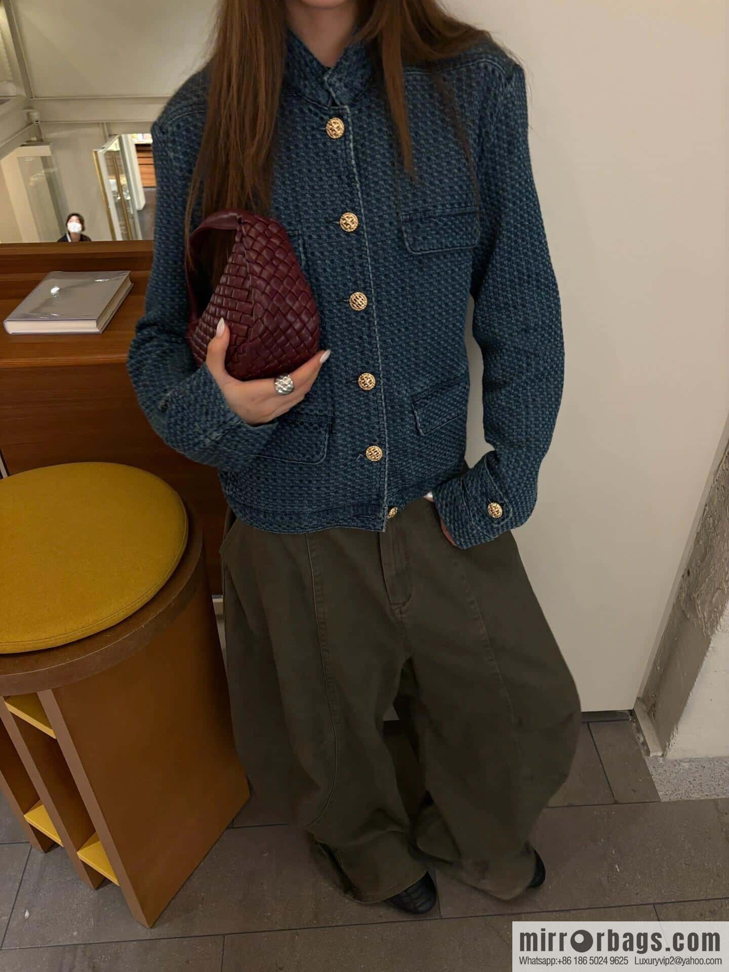 BV Small Cobble Handbag 805739 Barolo Burgundy
