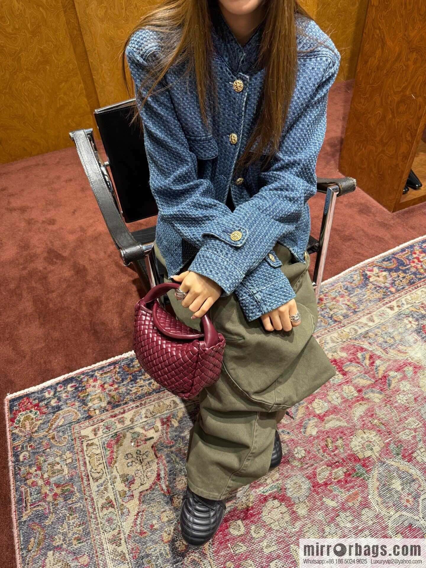 BV Small Cobble Handbag 805739 Barolo Burgundy