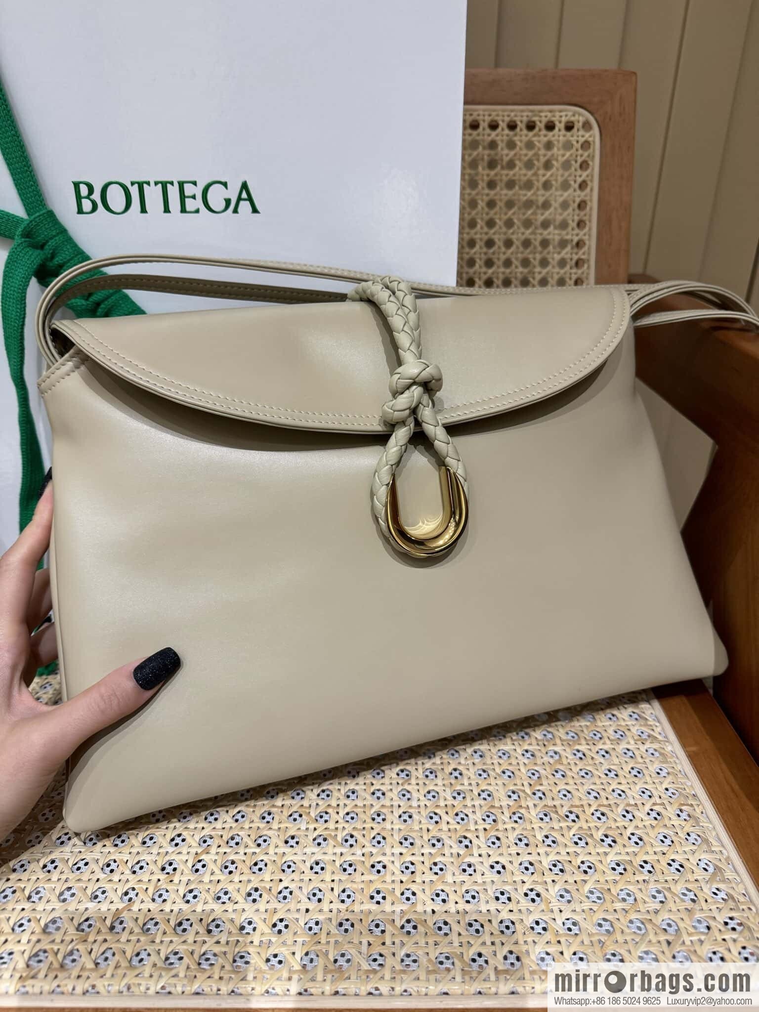 BV large Liberta messenger bag 806034 whipped cream yellow