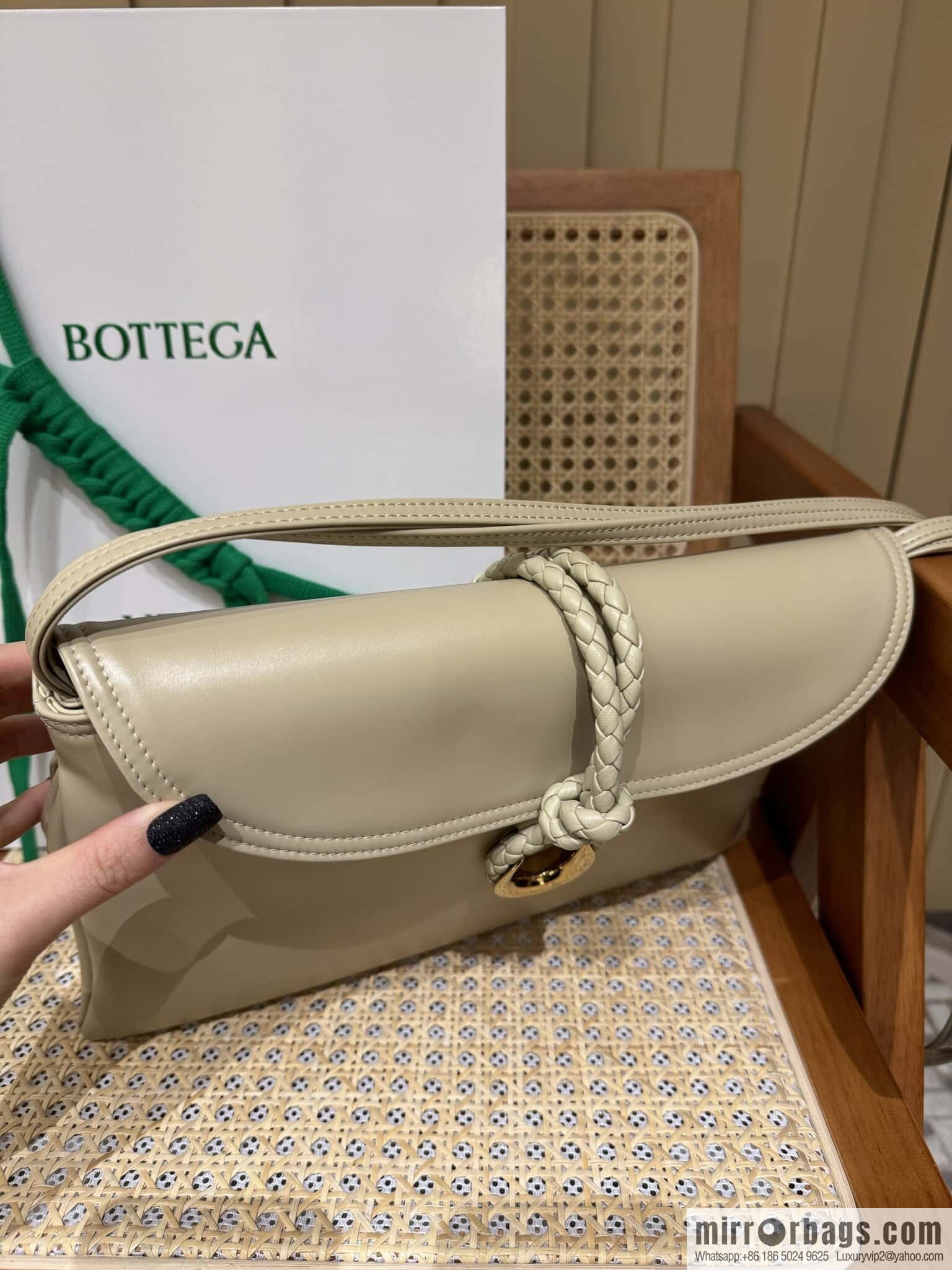 BV large Liberta messenger bag 806034 whipped cream yellow