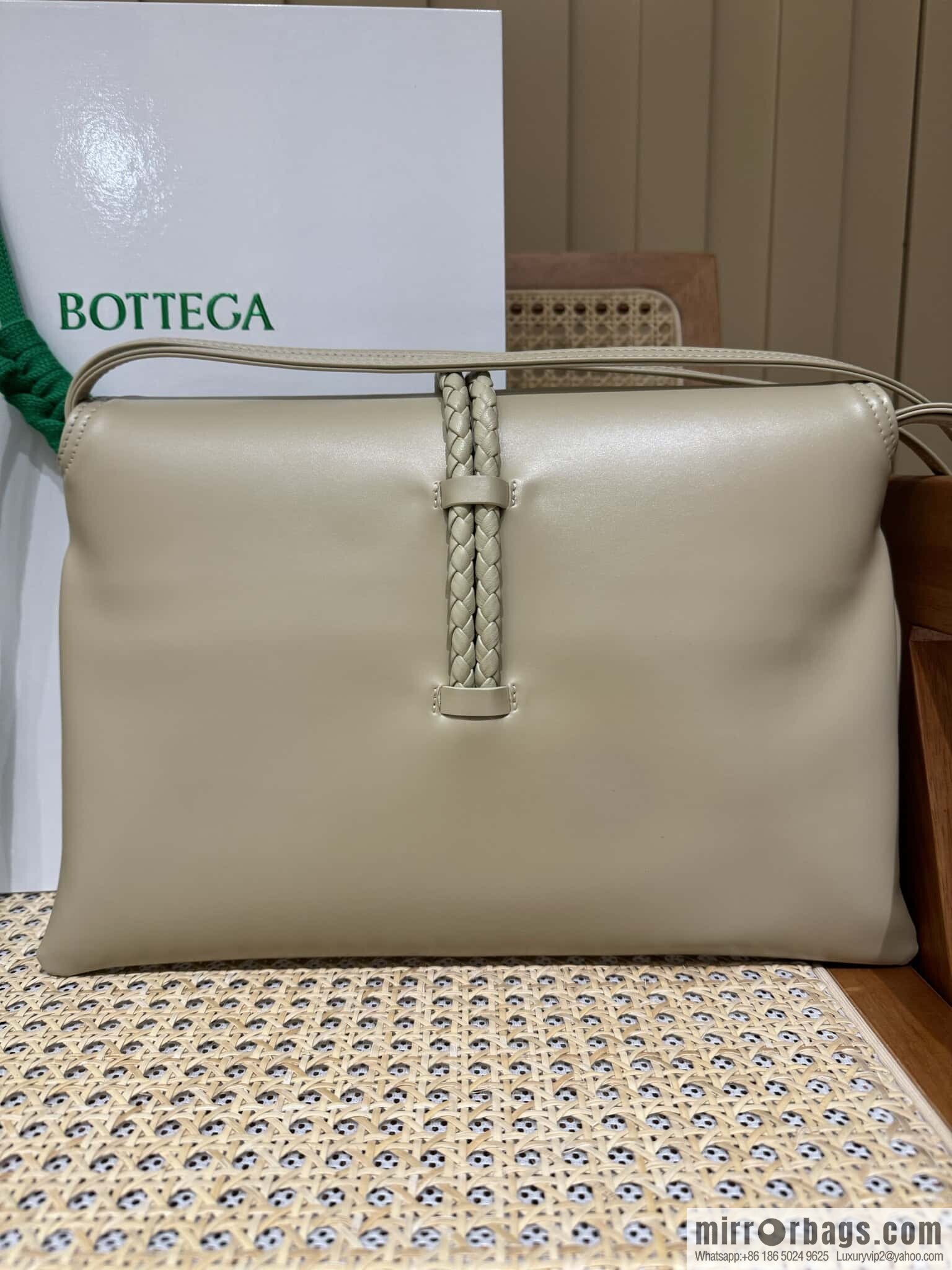 BV large Liberta messenger bag 806034 whipped cream yellow