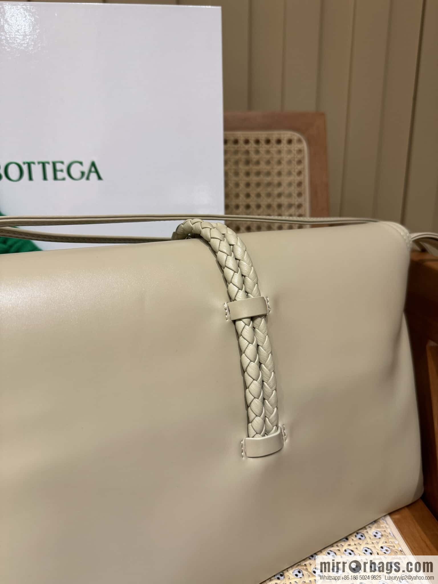 BV large Liberta messenger bag 806034 whipped cream yellow