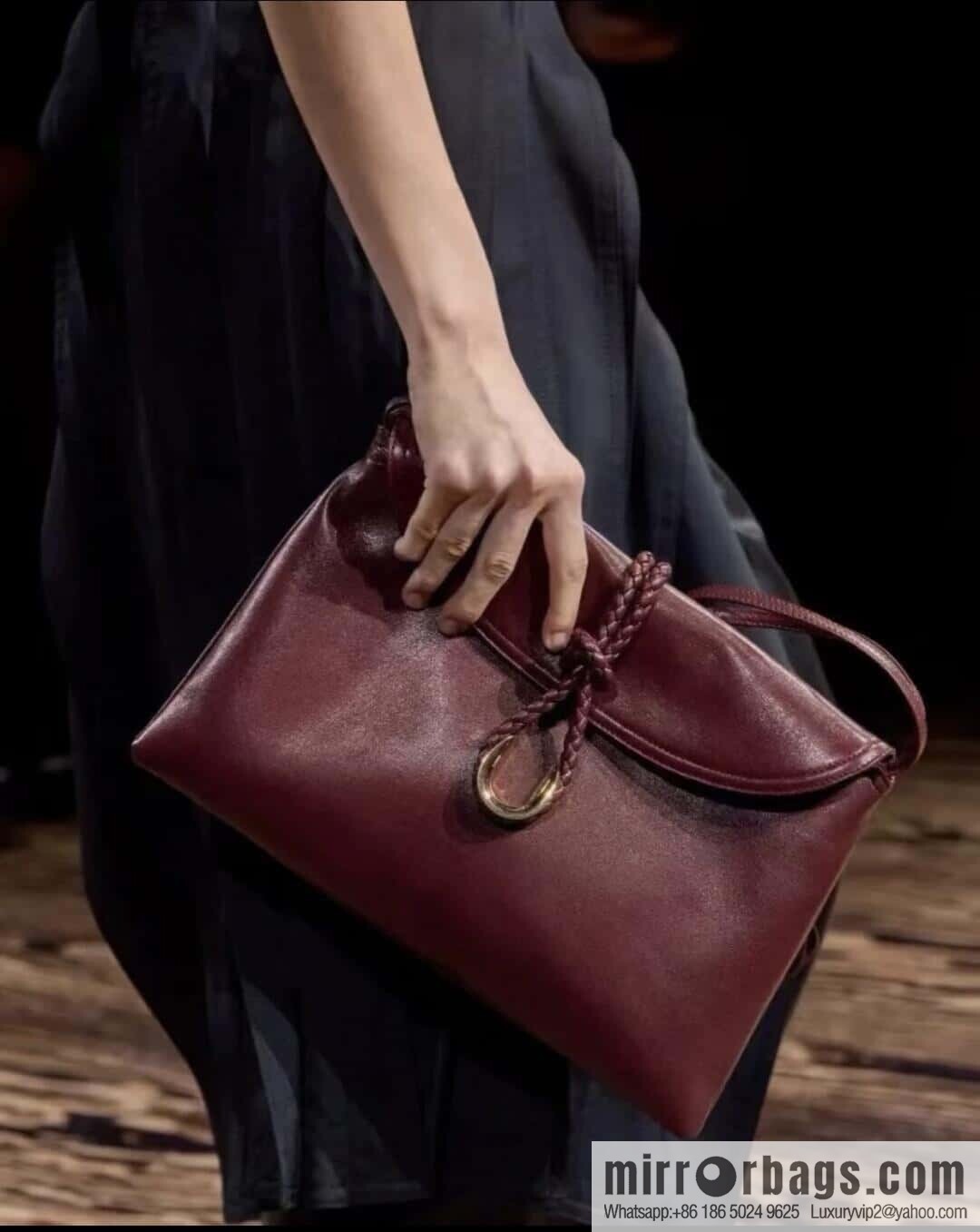 BV Large Liberta Crossbody Bag 806034 Barolo Burgundy