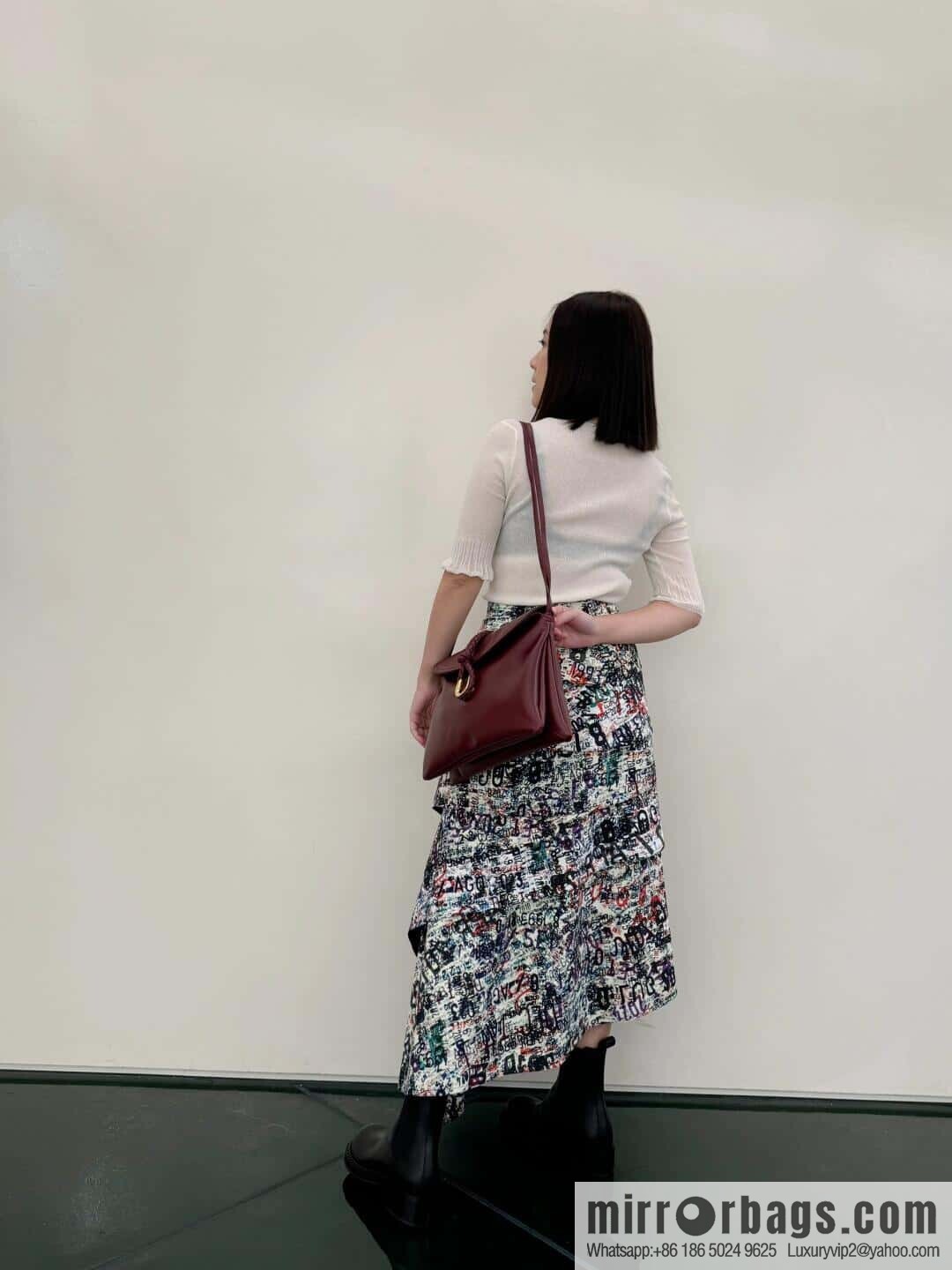 BV Large Liberta Crossbody Bag 806034 Barolo Burgundy