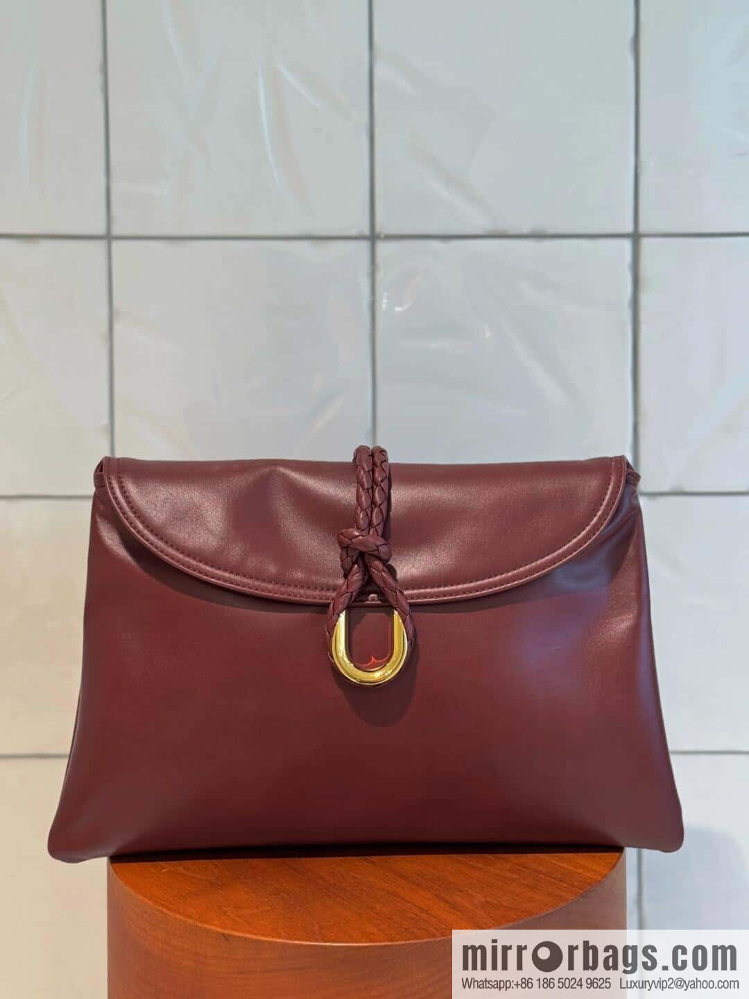 BV Large Liberta Crossbody Bag 806034 Barolo Burgundy