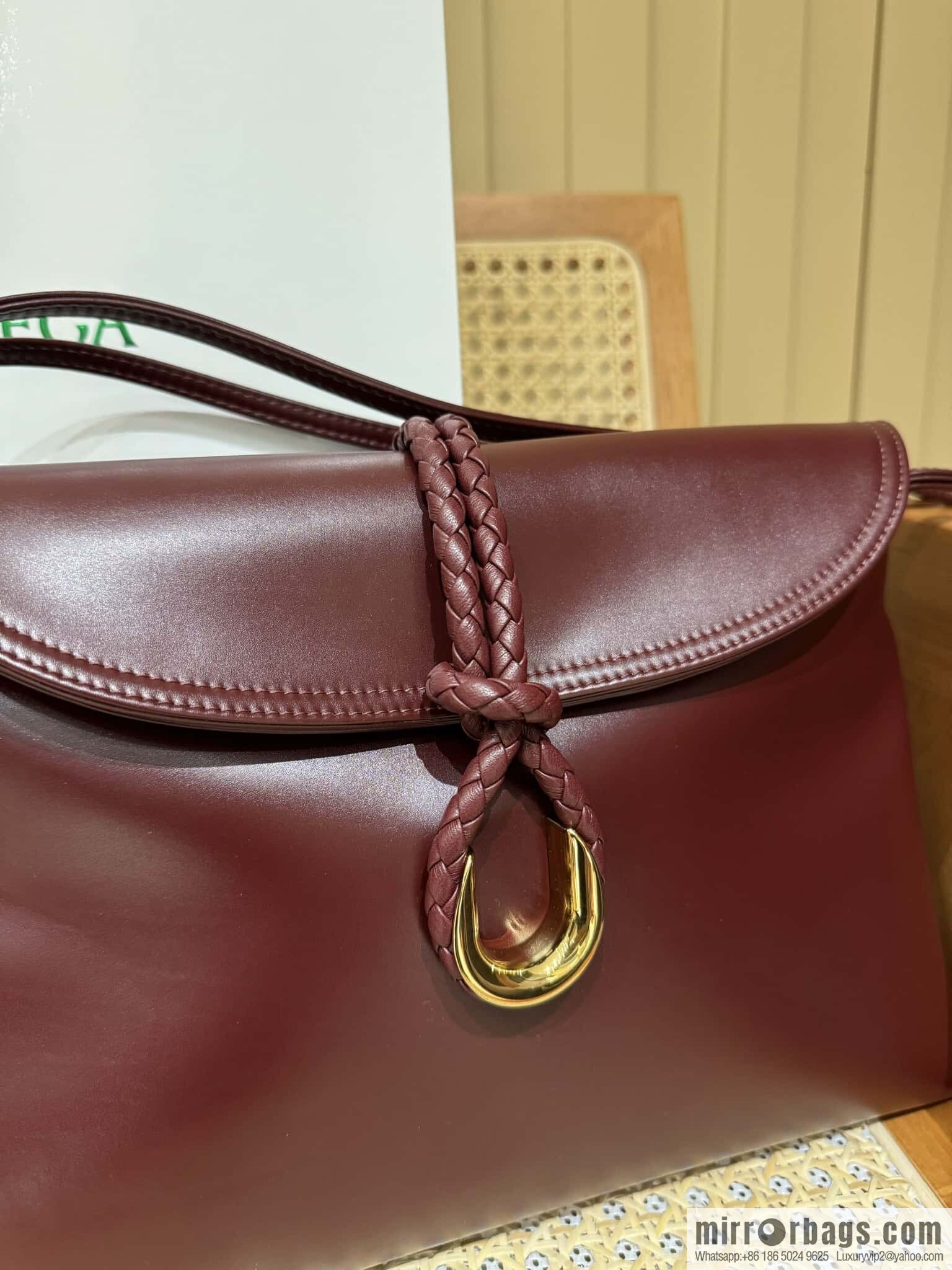 BV Large Liberta Crossbody Bag 806034 Barolo Burgundy