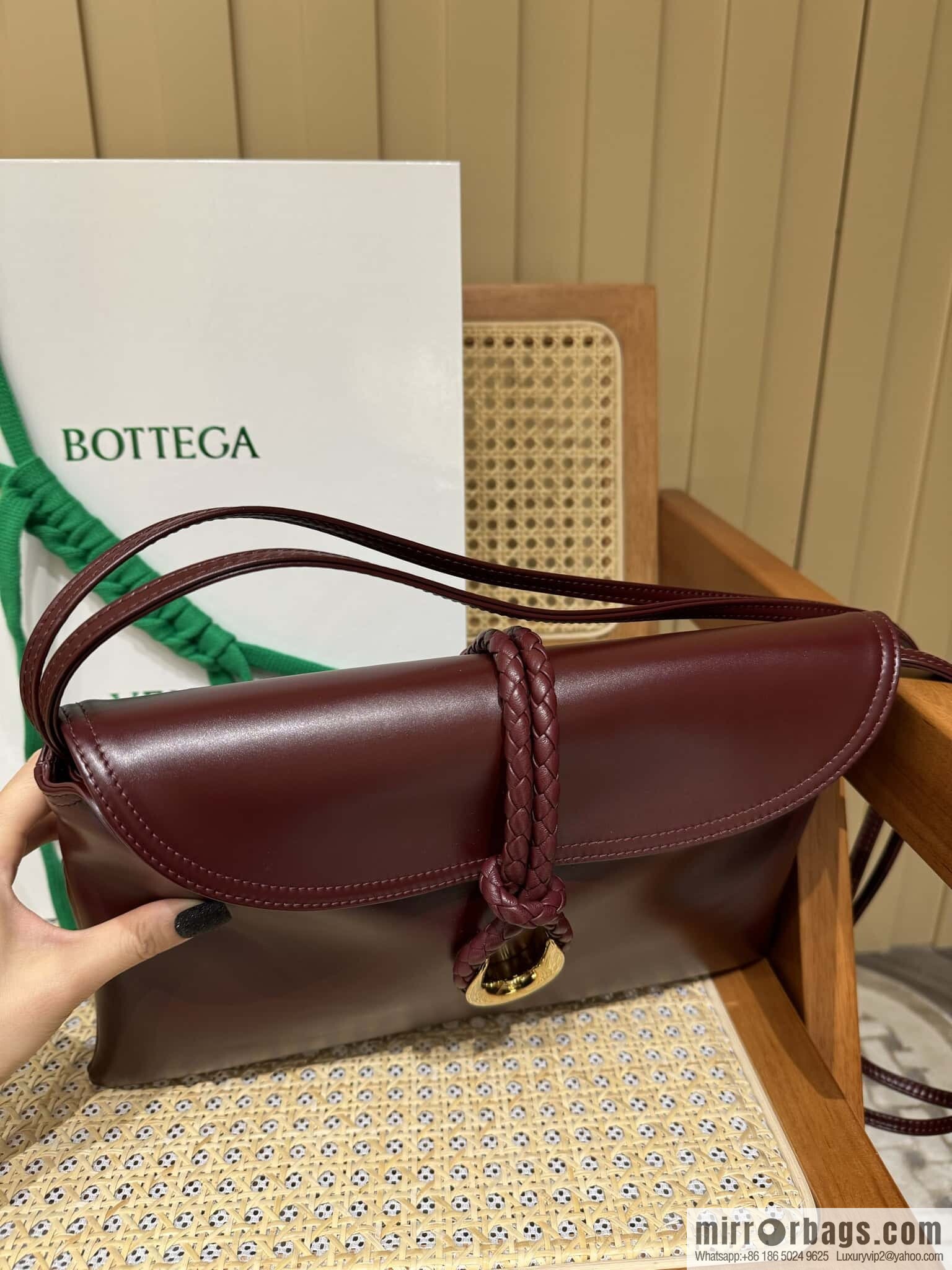 BV Large Liberta Crossbody Bag 806034 Barolo Burgundy