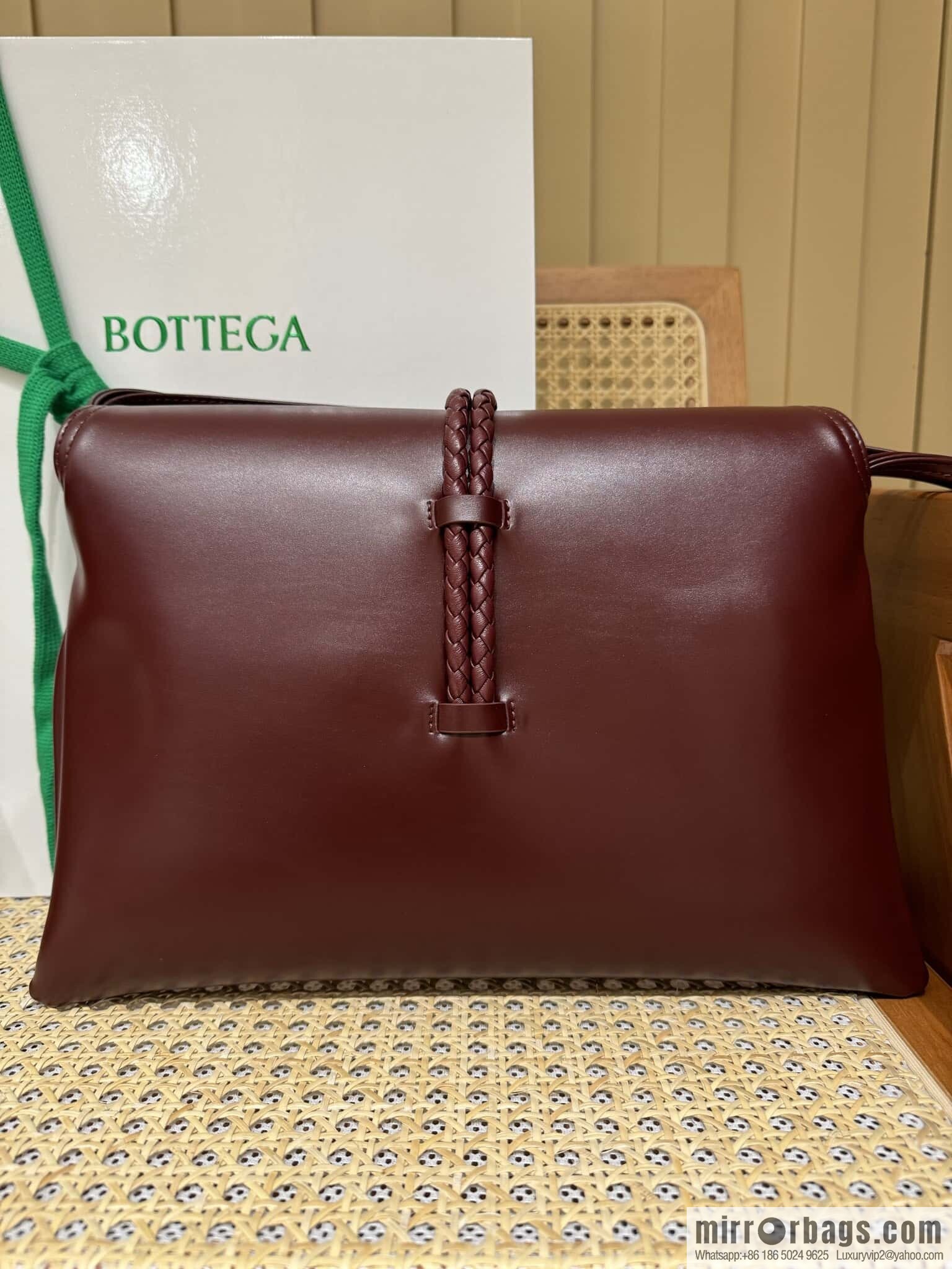 BV Large Liberta Crossbody Bag 806034 Barolo Burgundy
