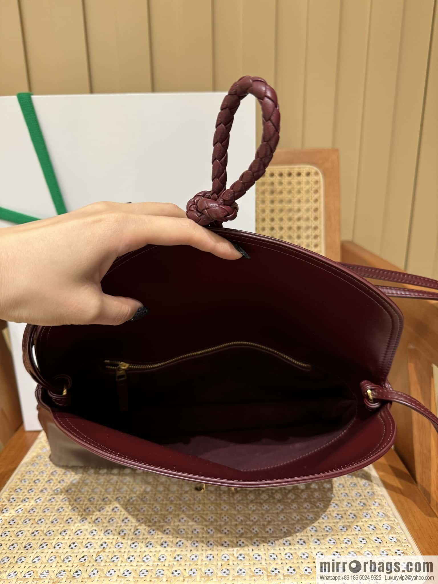 BV Large Liberta Crossbody Bag 806034 Barolo Burgundy