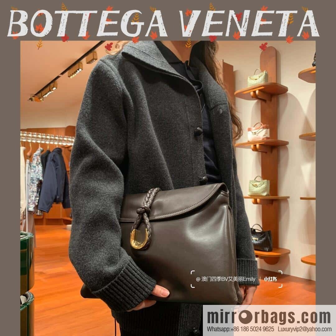 BV Large Liberta Crossbody Bag 806034 Chocolate Brown