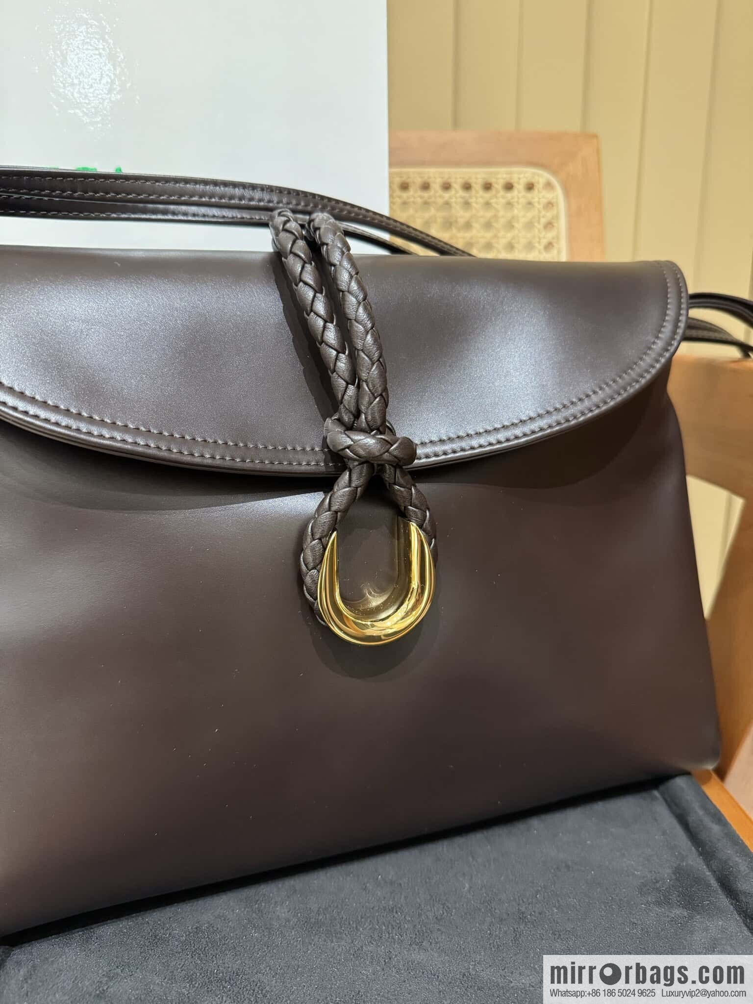 BV Large Liberta Crossbody Bag 806034 Chocolate Brown