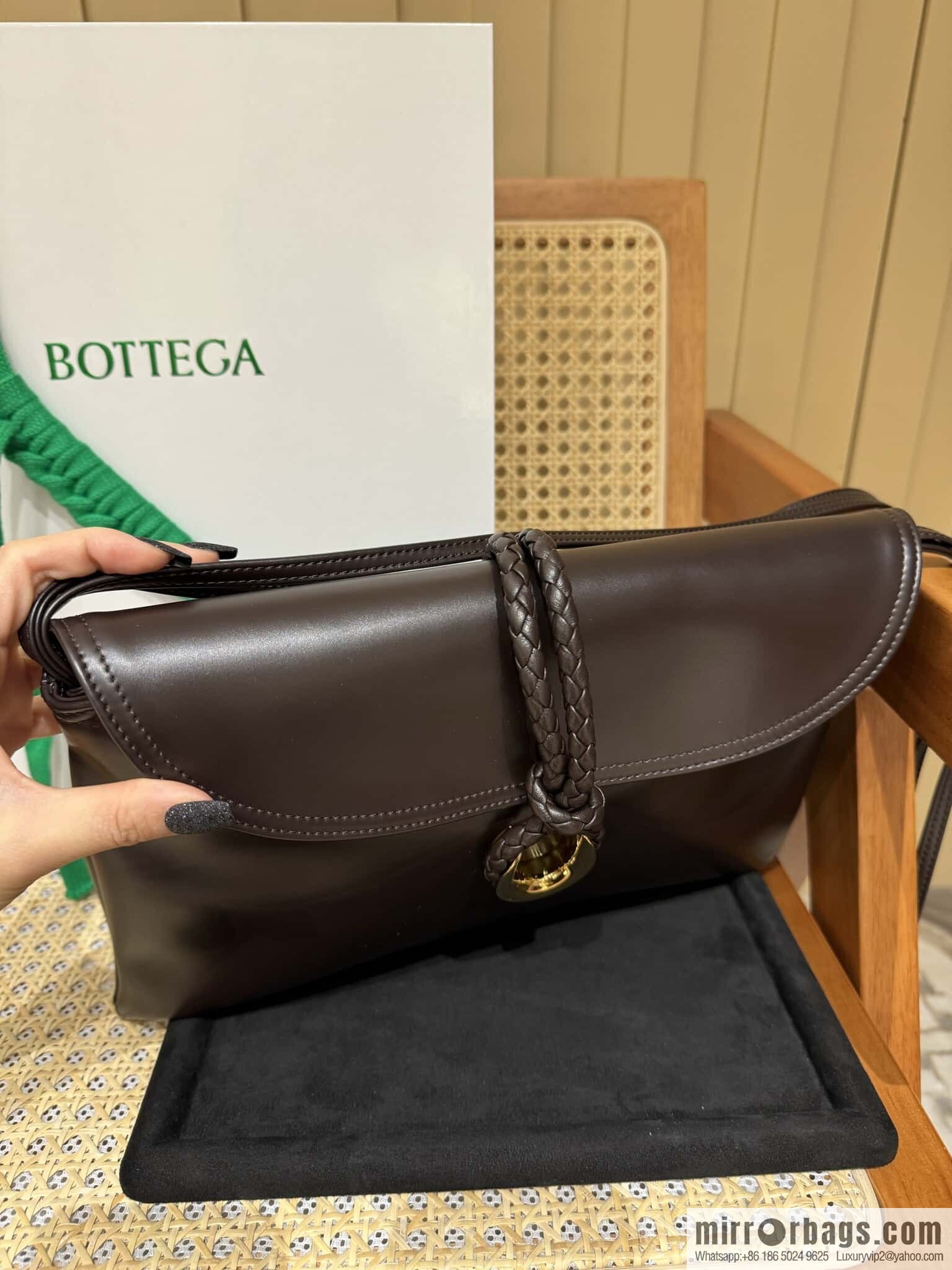 BV Large Liberta Crossbody Bag 806034 Chocolate Brown