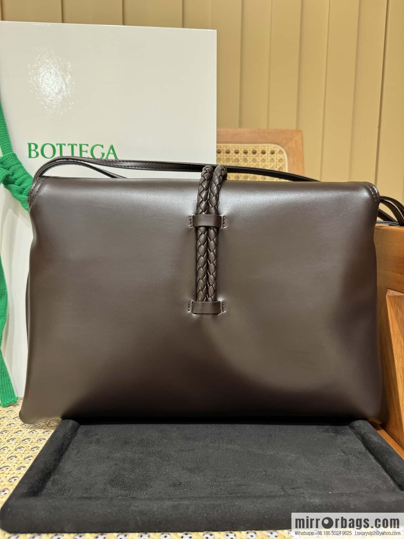 BV Large Liberta Crossbody Bag 806034 Chocolate Brown