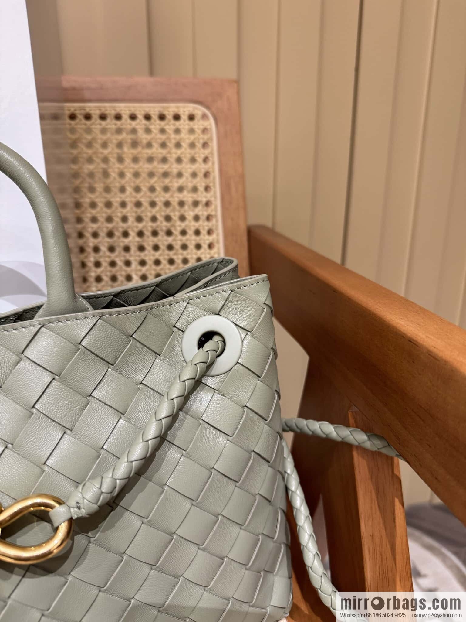 BV small horizontal Andiamond handbag 766010 travertine green