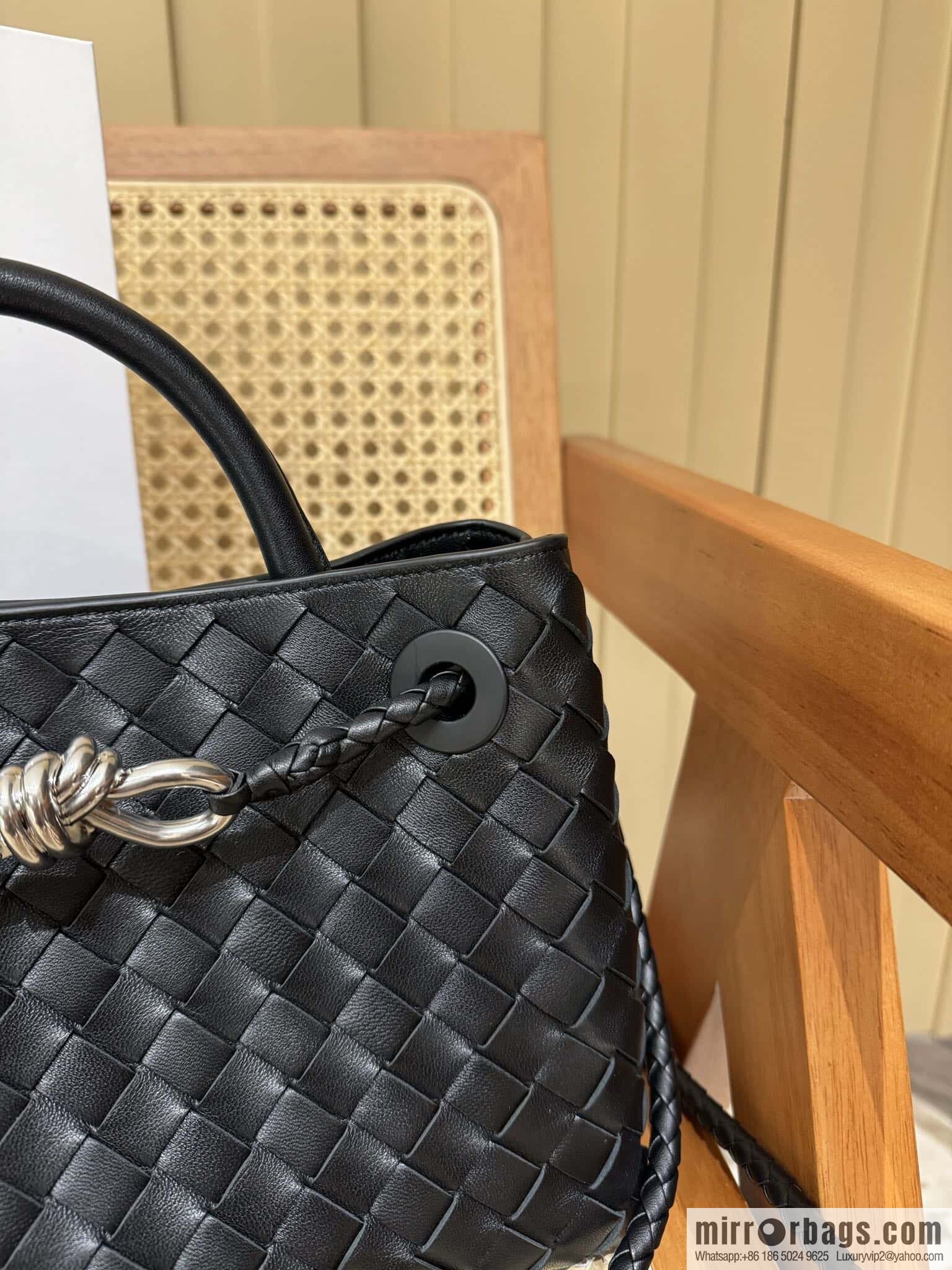 BV ๐ small Andiamo handbag 766014 black with silver buckle๐
