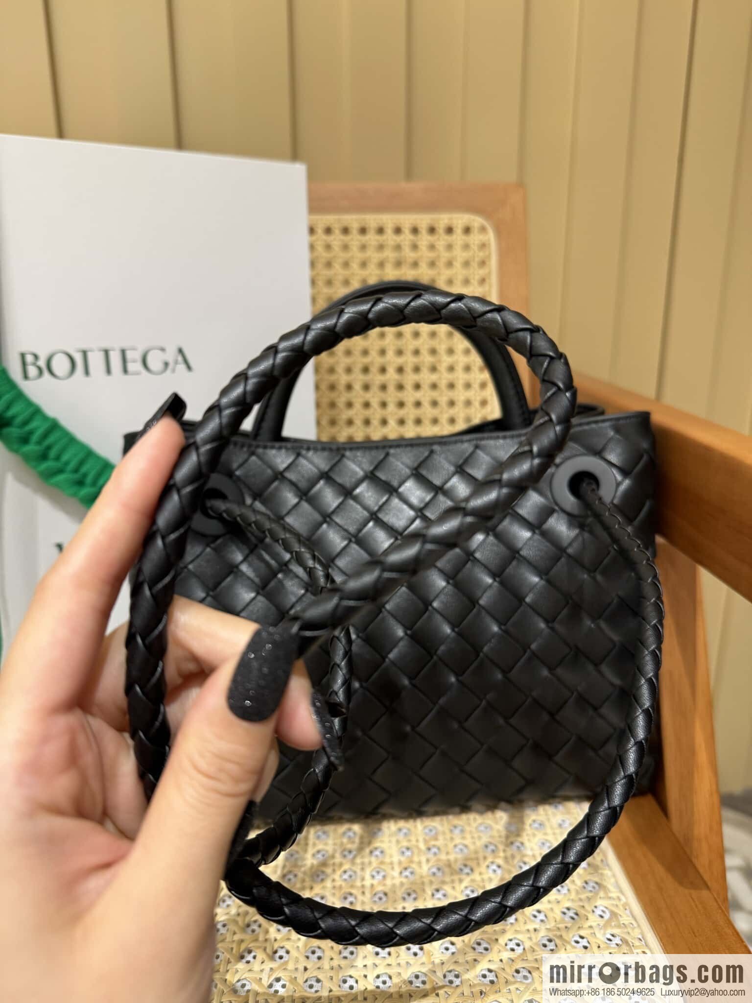 BV ๐ small Andiamo handbag 766014 black with silver buckle๐