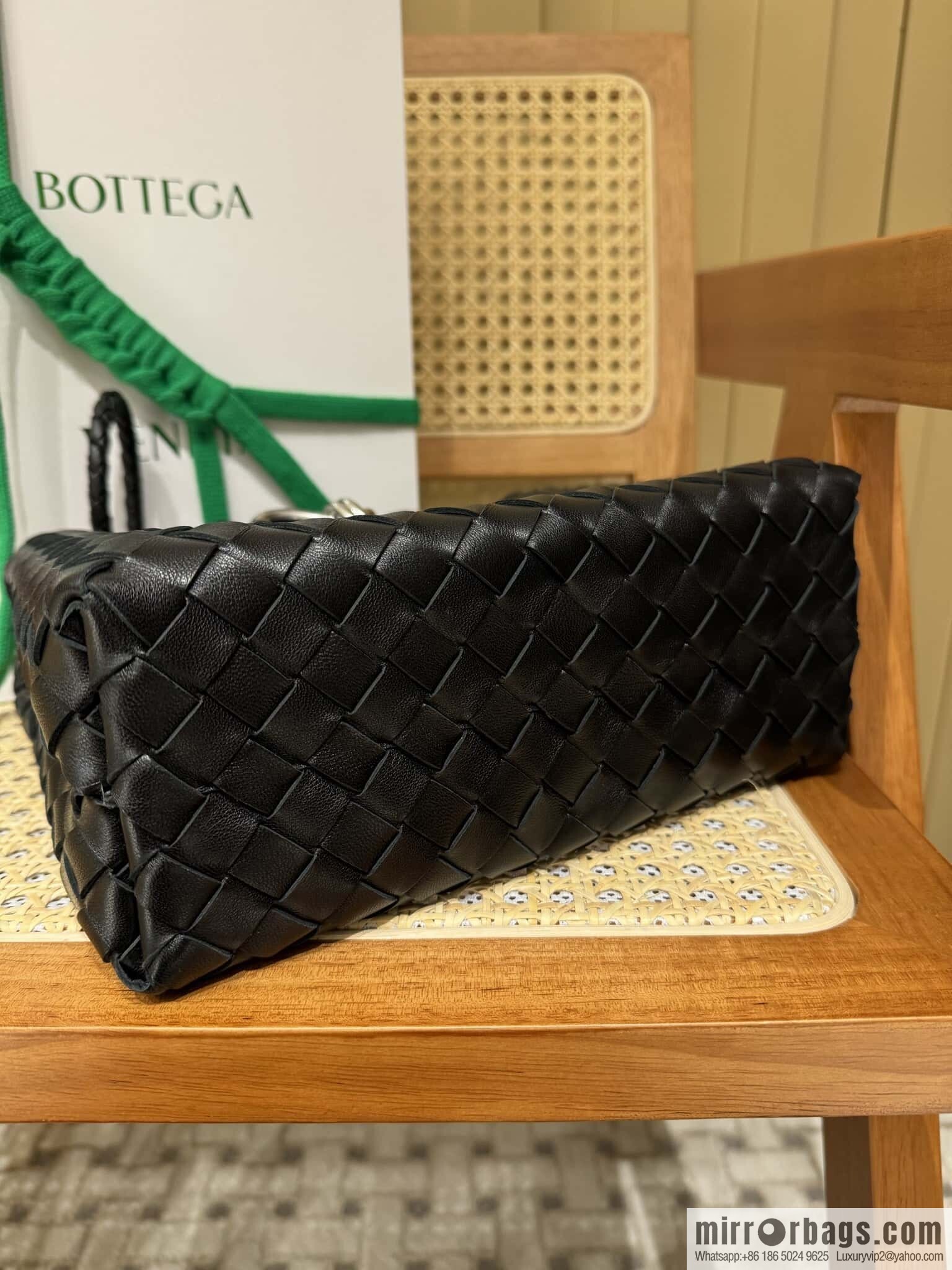 BV ๐ small Andiamo handbag 766014 black with silver buckle๐