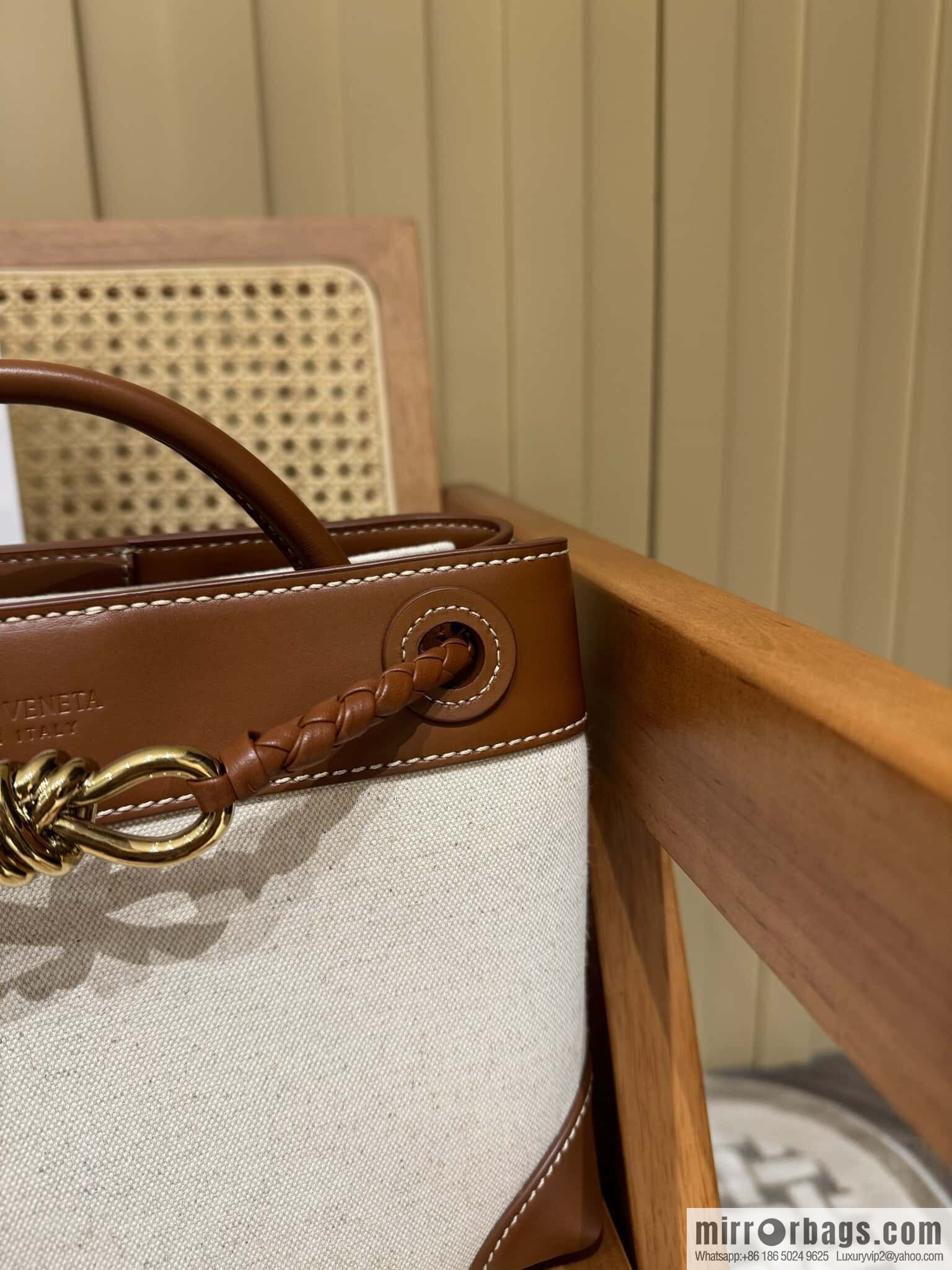 BV Small Andiamond Handbag 766014 Caramel Patchwork