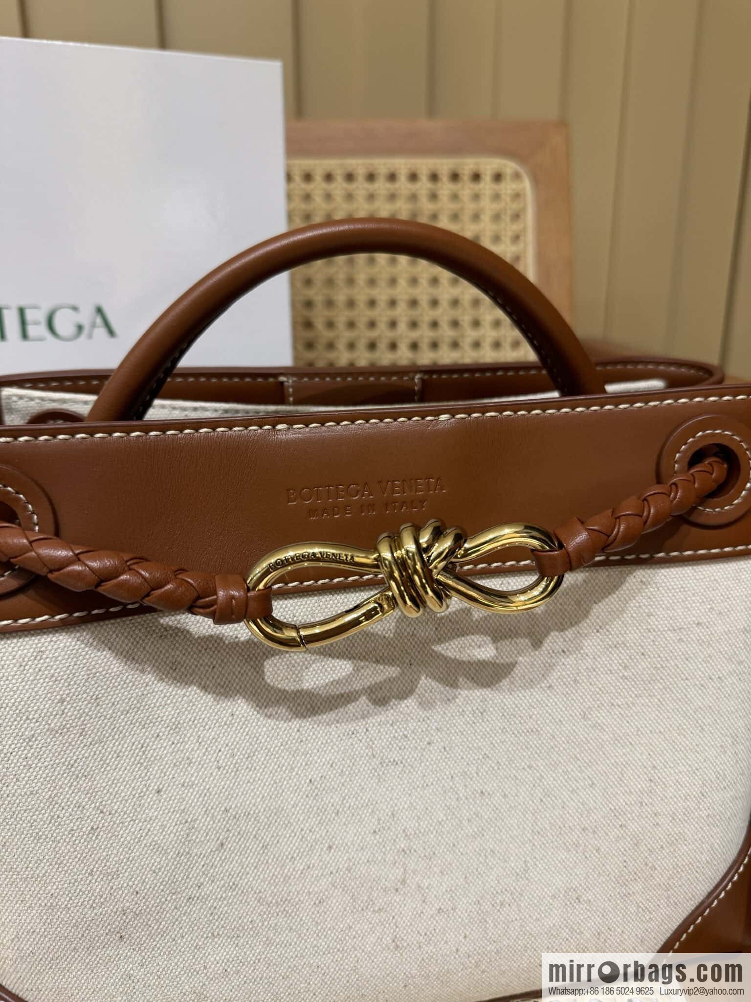 BV Small Andiamond Handbag 766014 Caramel Patchwork