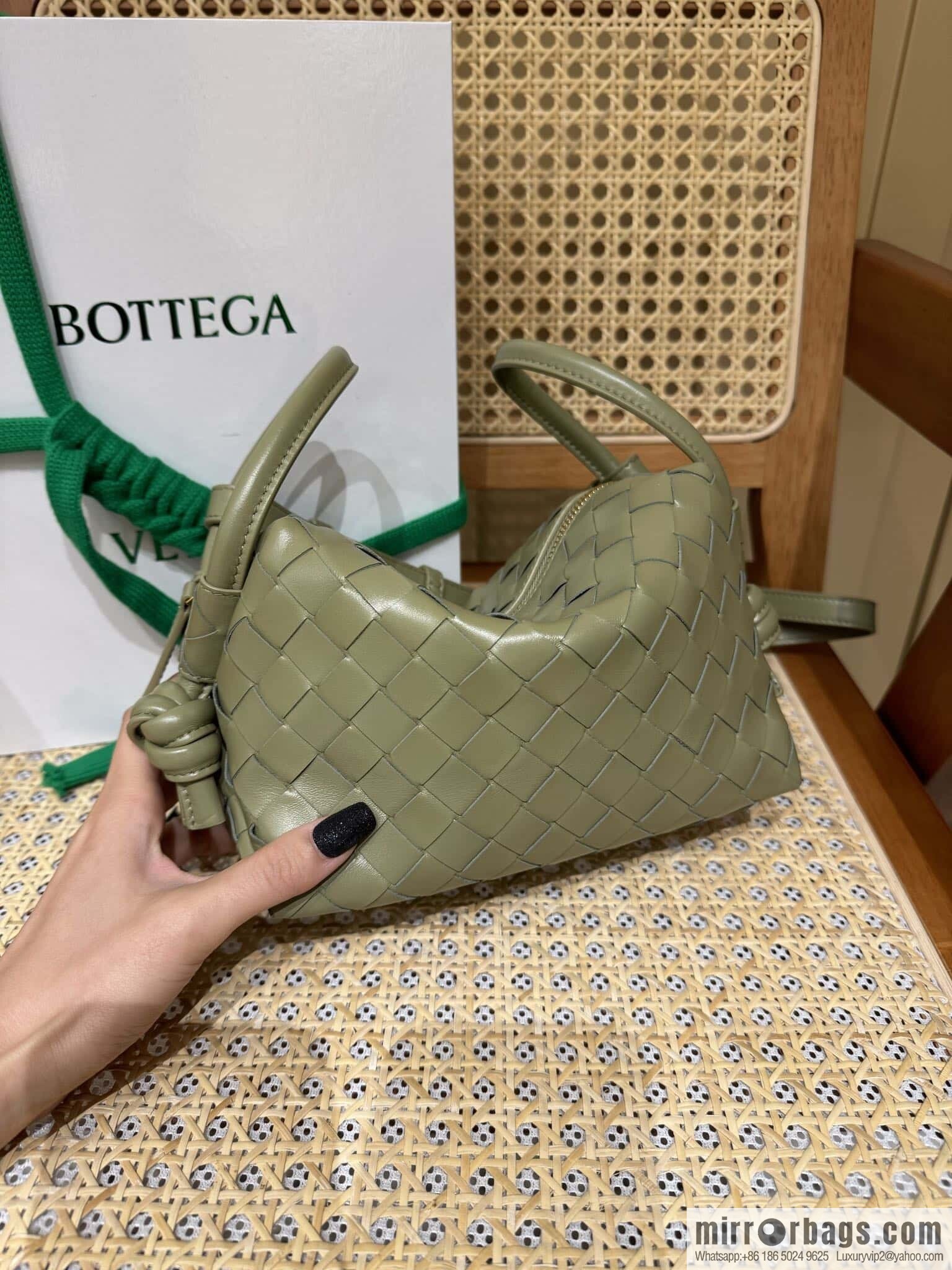 BV Loop Handbag 796615 Travertine Green
