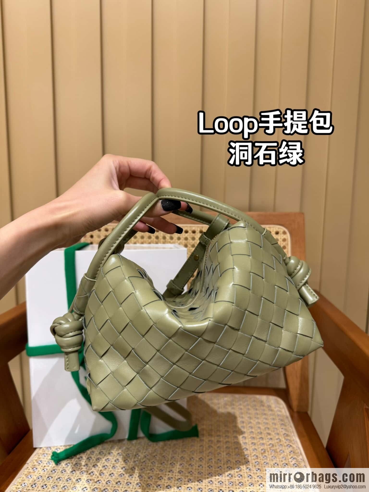 BV Loop Handbag 796615 Travertine Green