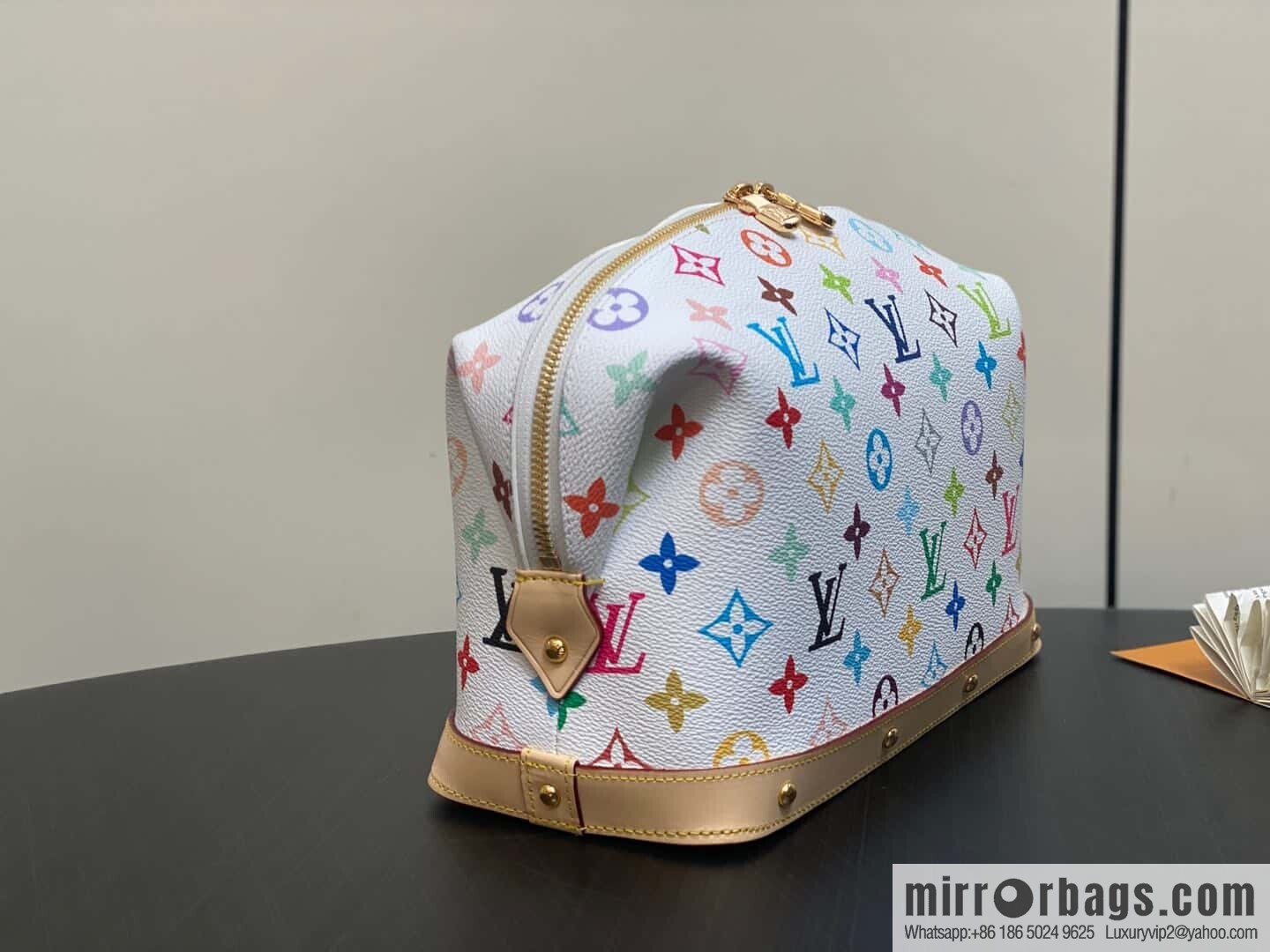 [Premium‑quality] M13743 white color cosmetic bag series POCHETTE COSMÉTIQUE large cosmetic bag 2025 Murakami Takashi joint cooperation series