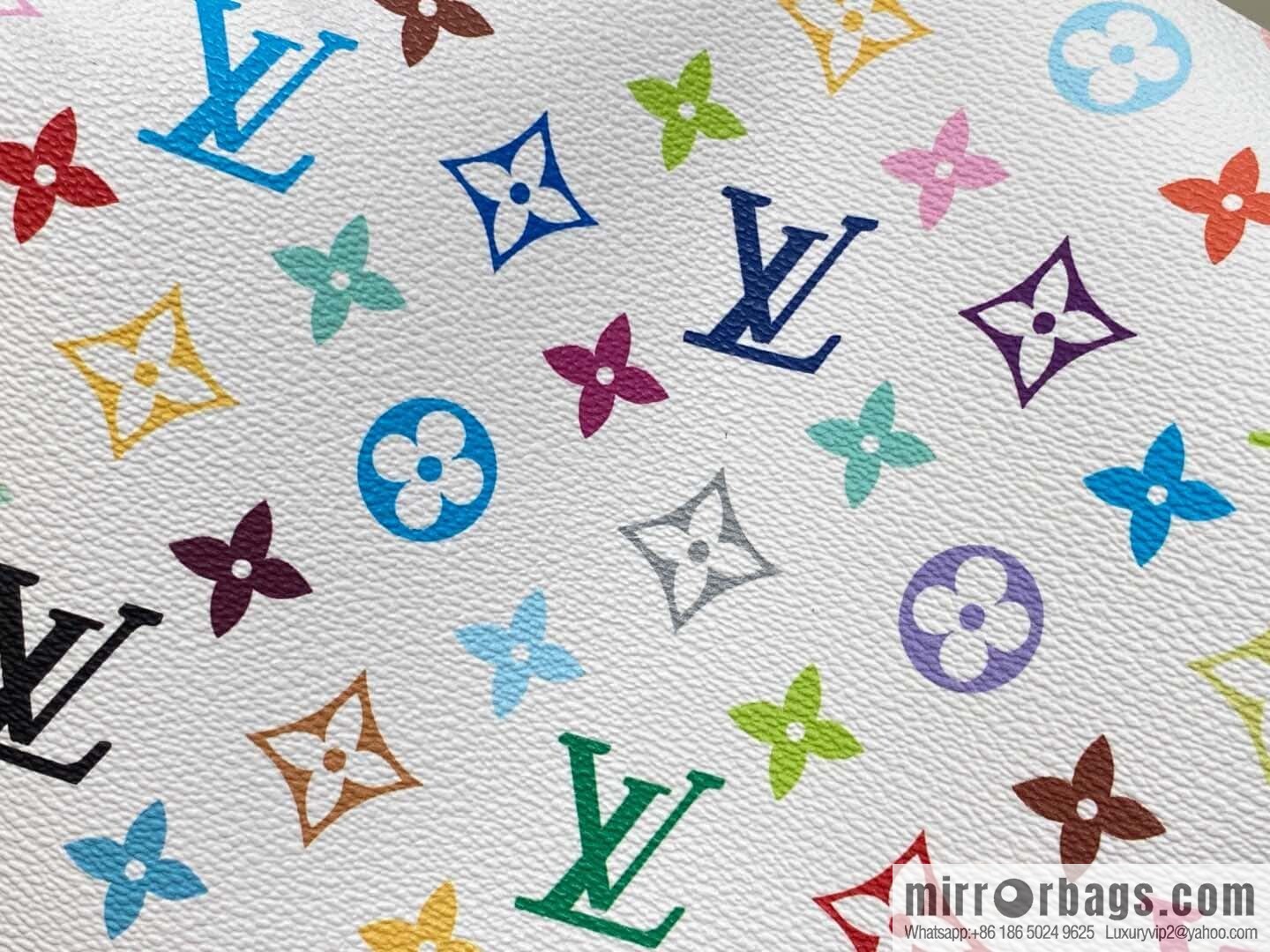 [Premium‑quality] M13743 white color cosmetic bag series POCHETTE COSMÉTIQUE large cosmetic bag 2025 Murakami Takashi joint cooperation series