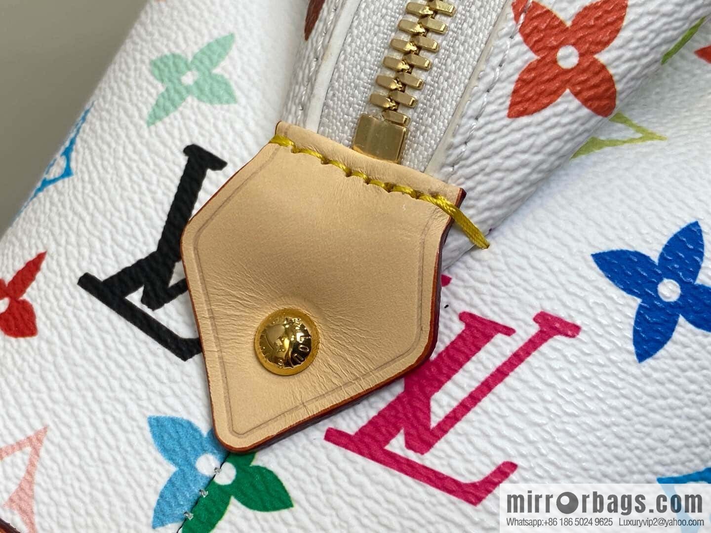 [Premium‑quality] M13743 white color cosmetic bag series POCHETTE COSMÉTIQUE large cosmetic bag 2025 Murakami Takashi joint cooperation series