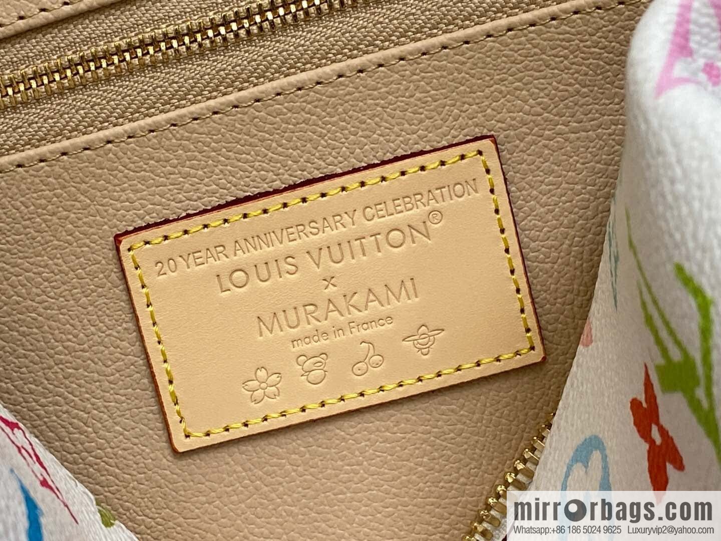 [Premium‑quality] M13743 white color cosmetic bag series POCHETTE COSMÉTIQUE large cosmetic bag 2025 Murakami Takashi joint cooperation series