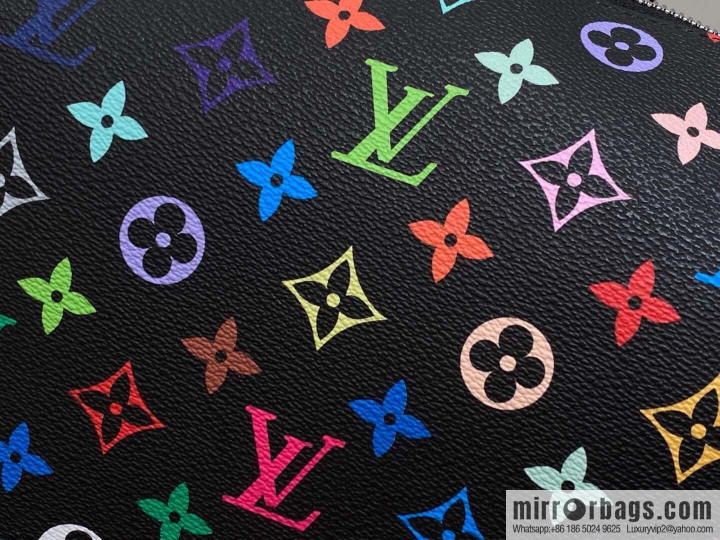 [Premium‑quality] M13743 black color cosmetic bag series POCHETTE COSMÉTIQUE large cosmetic bag 2025 Murakami Takashi joint cooperation series (copy)