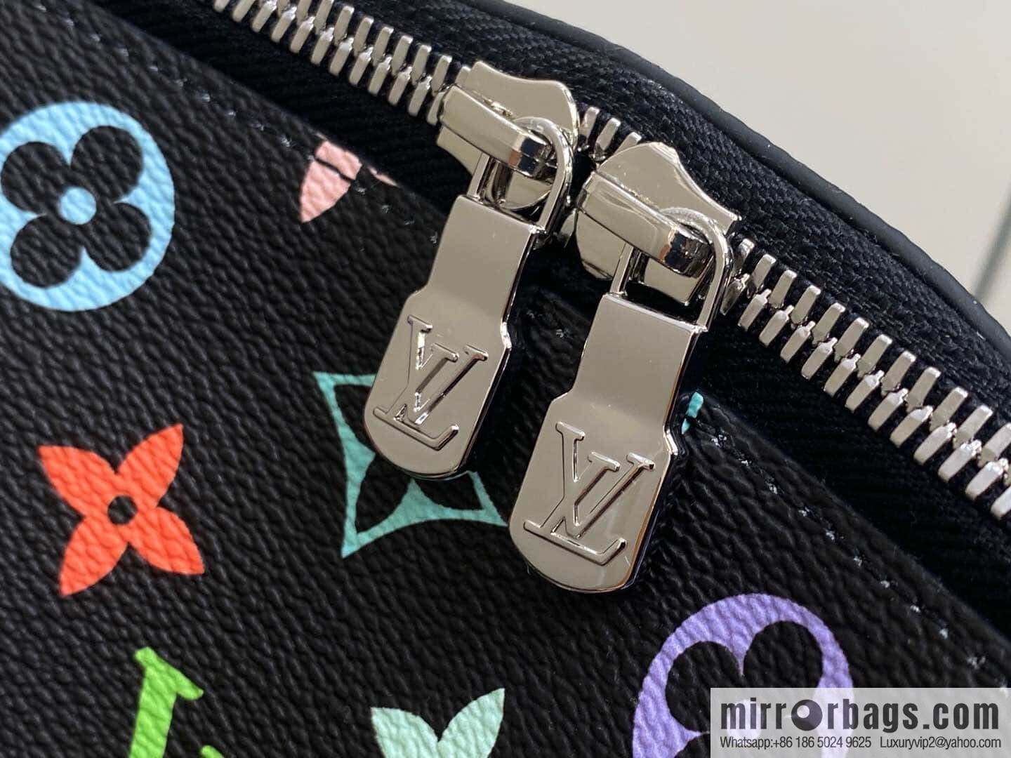 [Premium‑quality] M13743 black color cosmetic bag series POCHETTE COSMÉTIQUE large cosmetic bag 2025 Murakami Takashi joint cooperation series (copy)