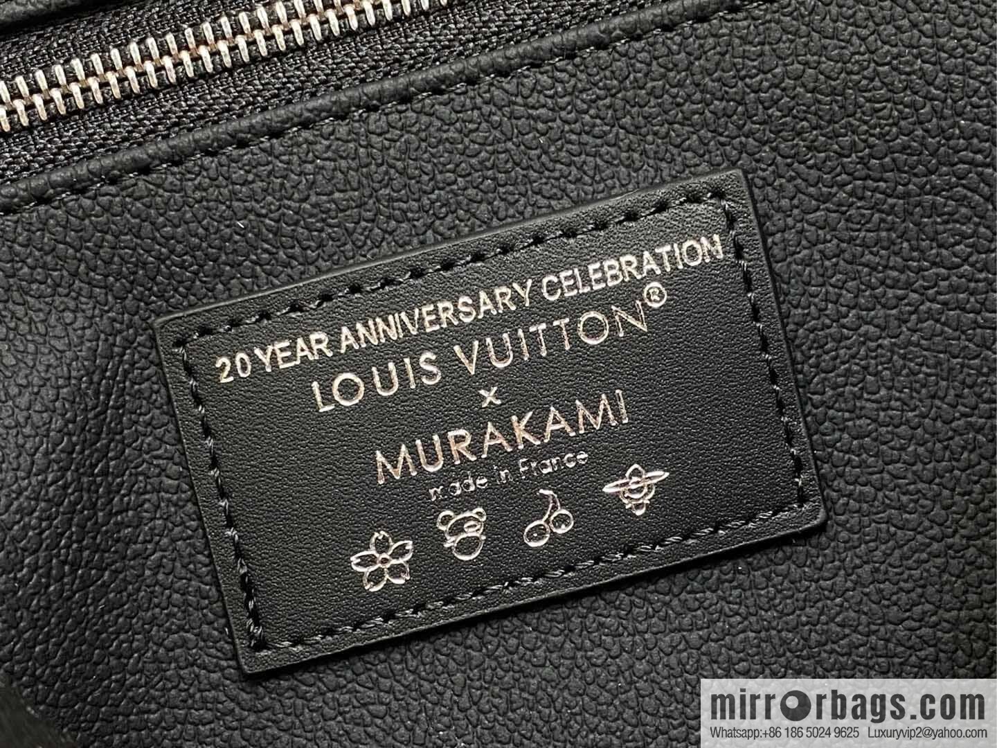 [Premium‑quality] M13743 black color cosmetic bag series POCHETTE COSMÉTIQUE large cosmetic bag 2025 Murakami Takashi joint cooperation series (copy)